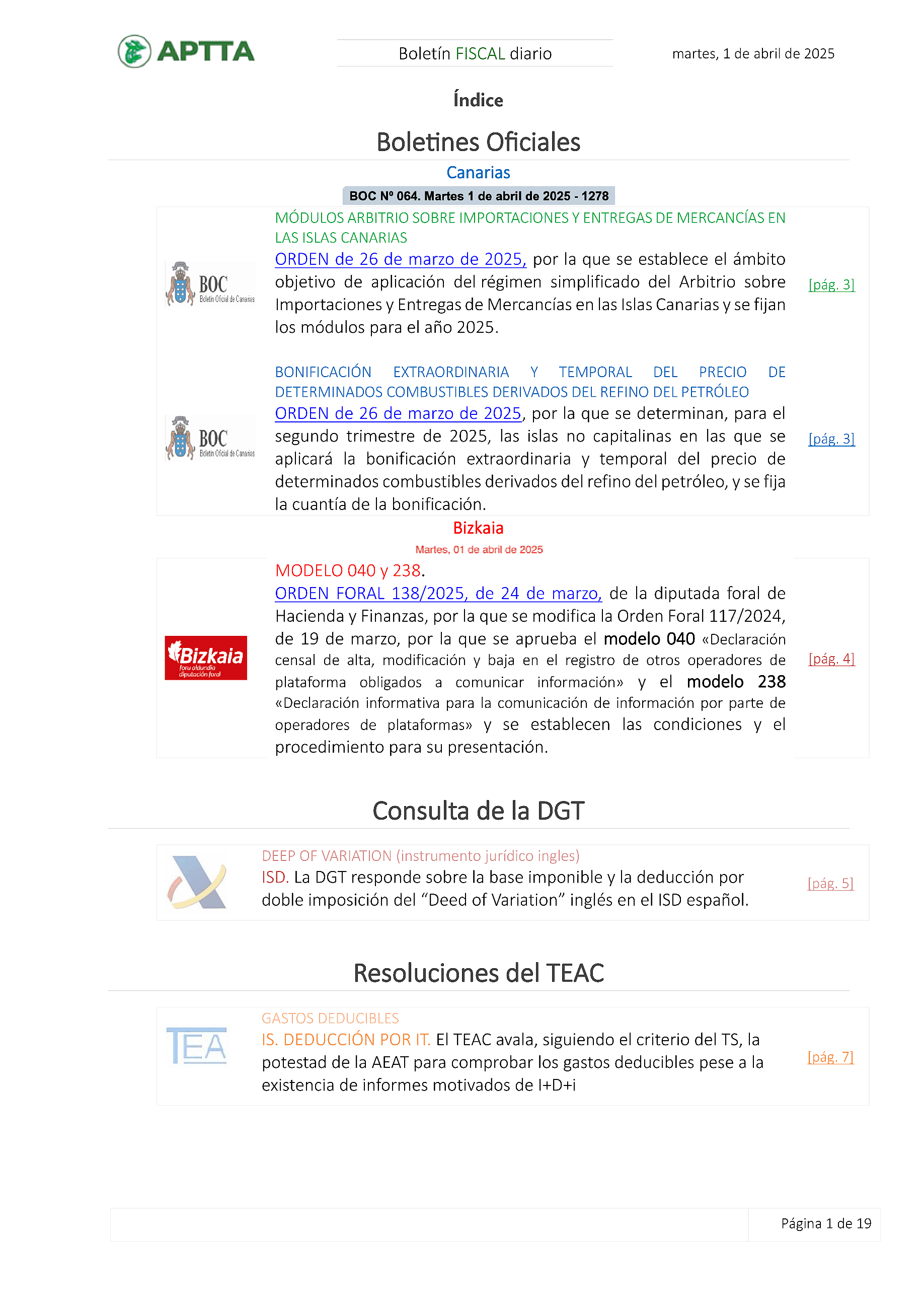 Boletín fiscal 01/04/2025