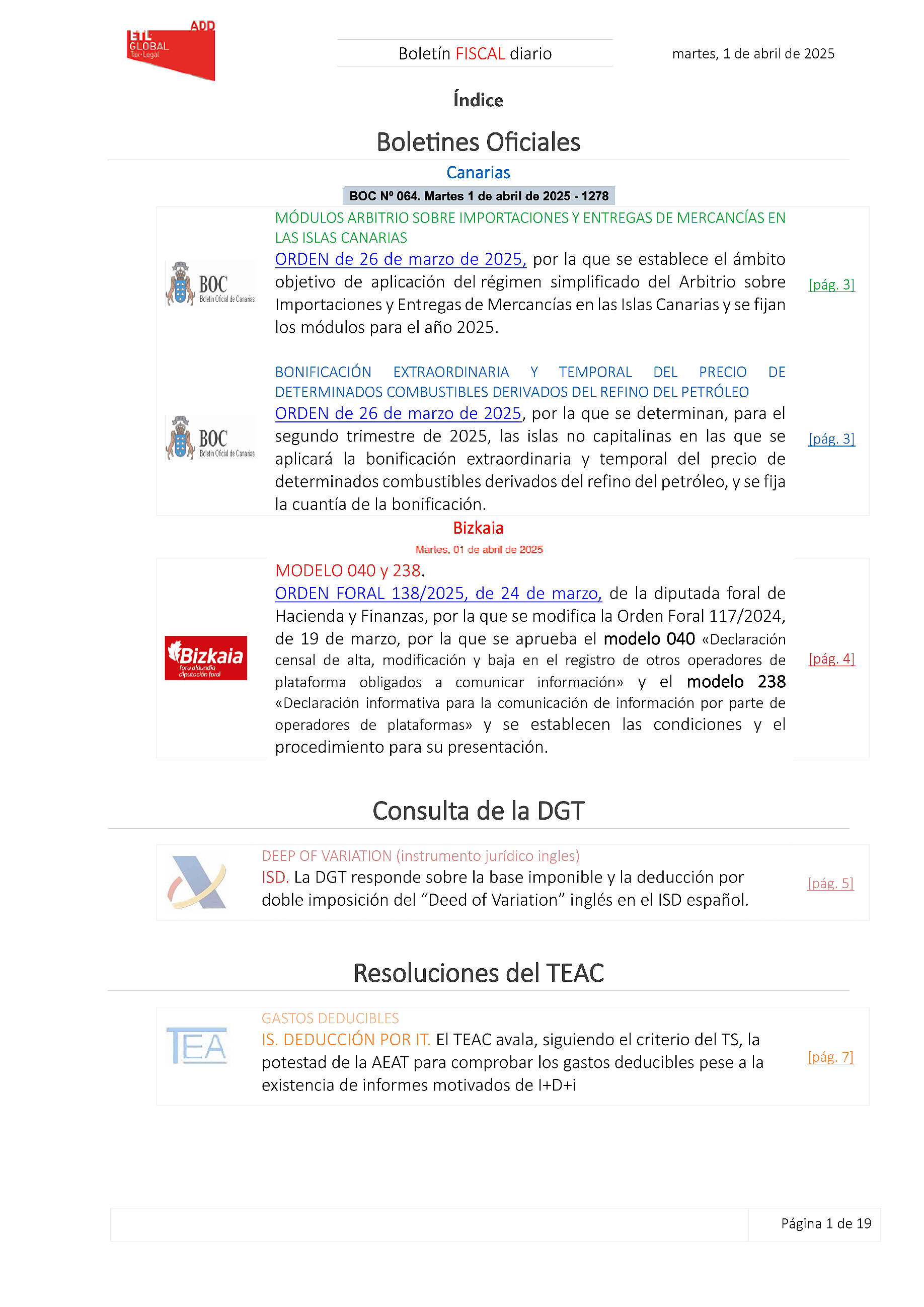 Boletín fiscal 01/04/2025