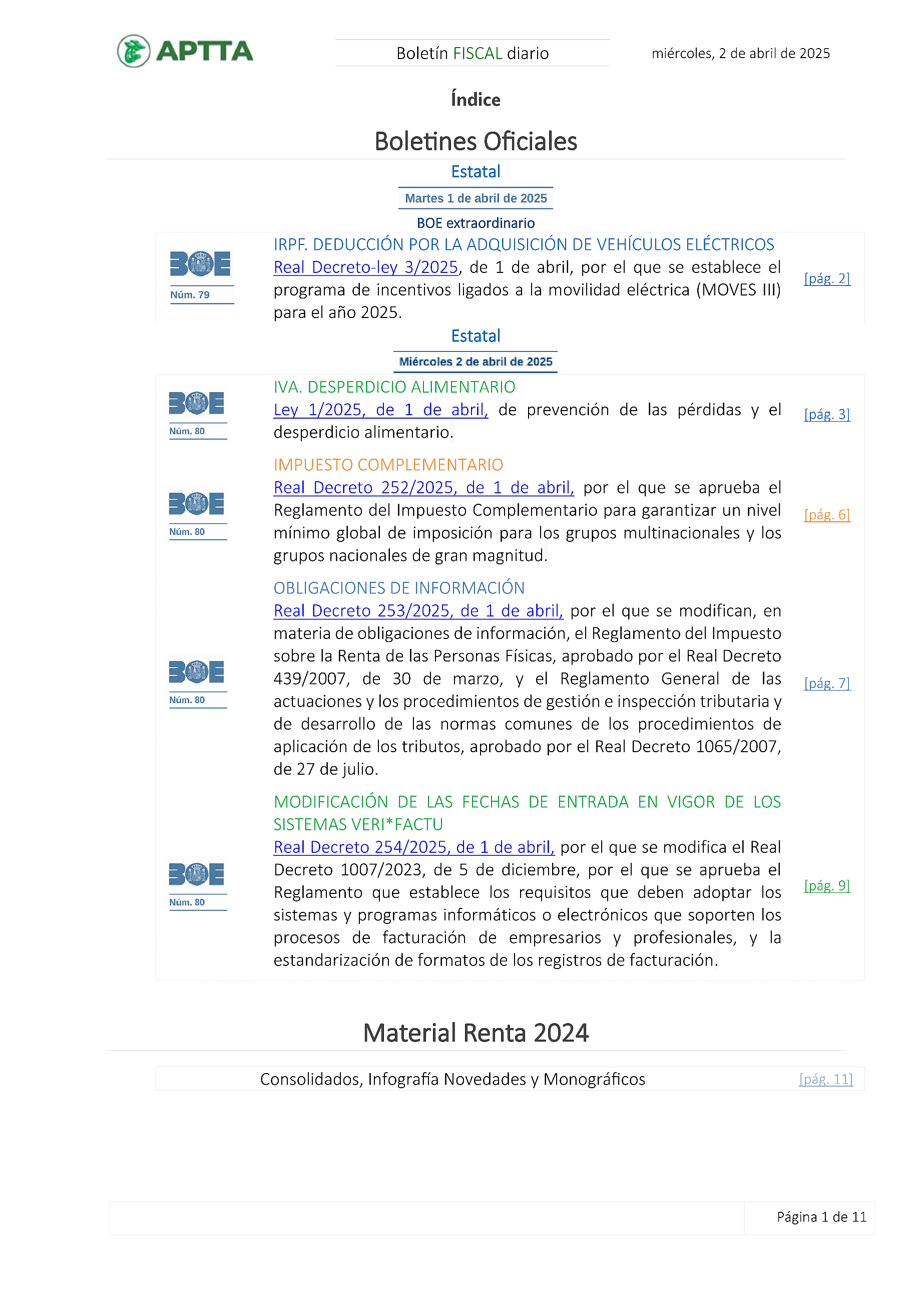 Boletín fiscal 02/04/2025