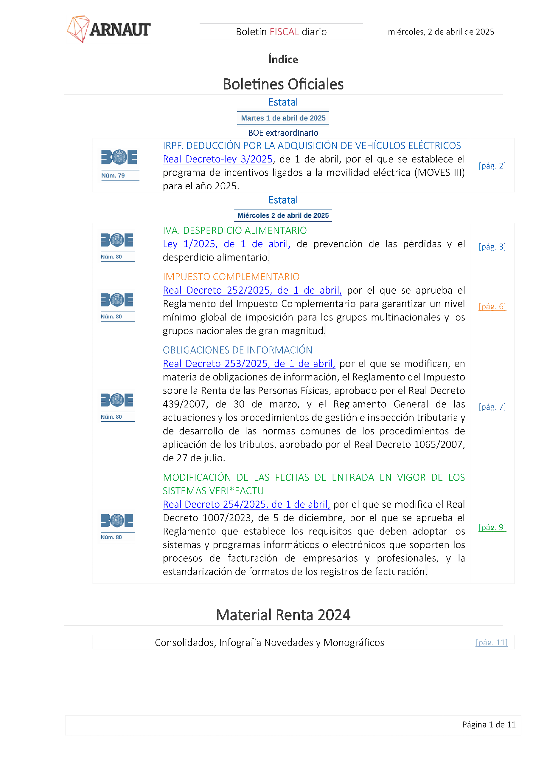 Boletín fiscal 02/04/2025