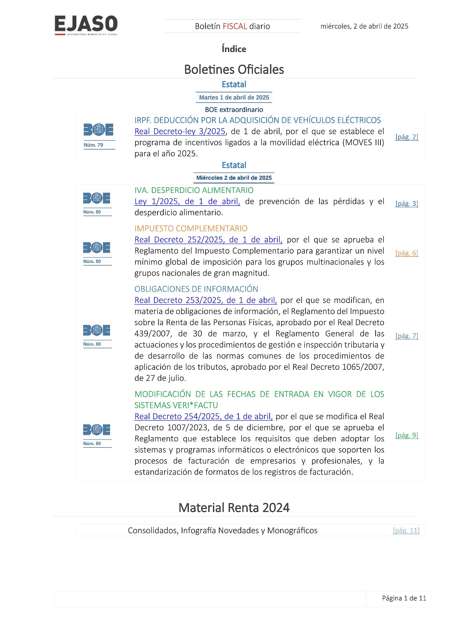 Boletín fiscal 02/04/2025