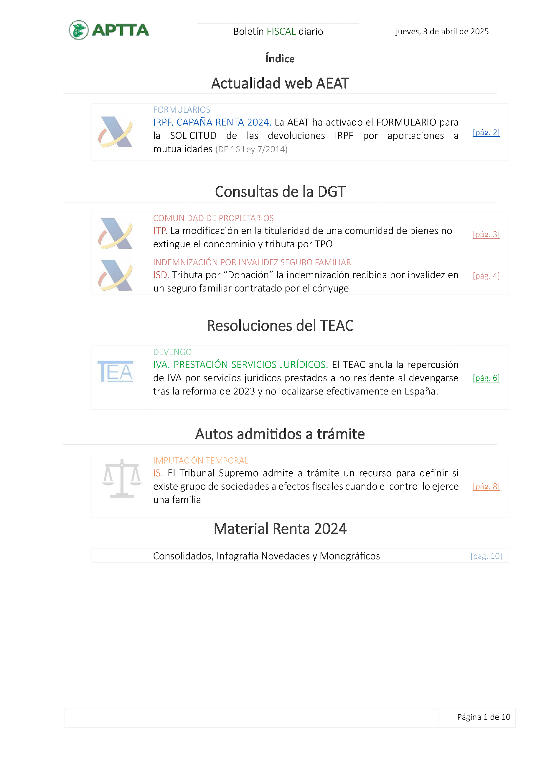Boletín fiscal 03/04/2025