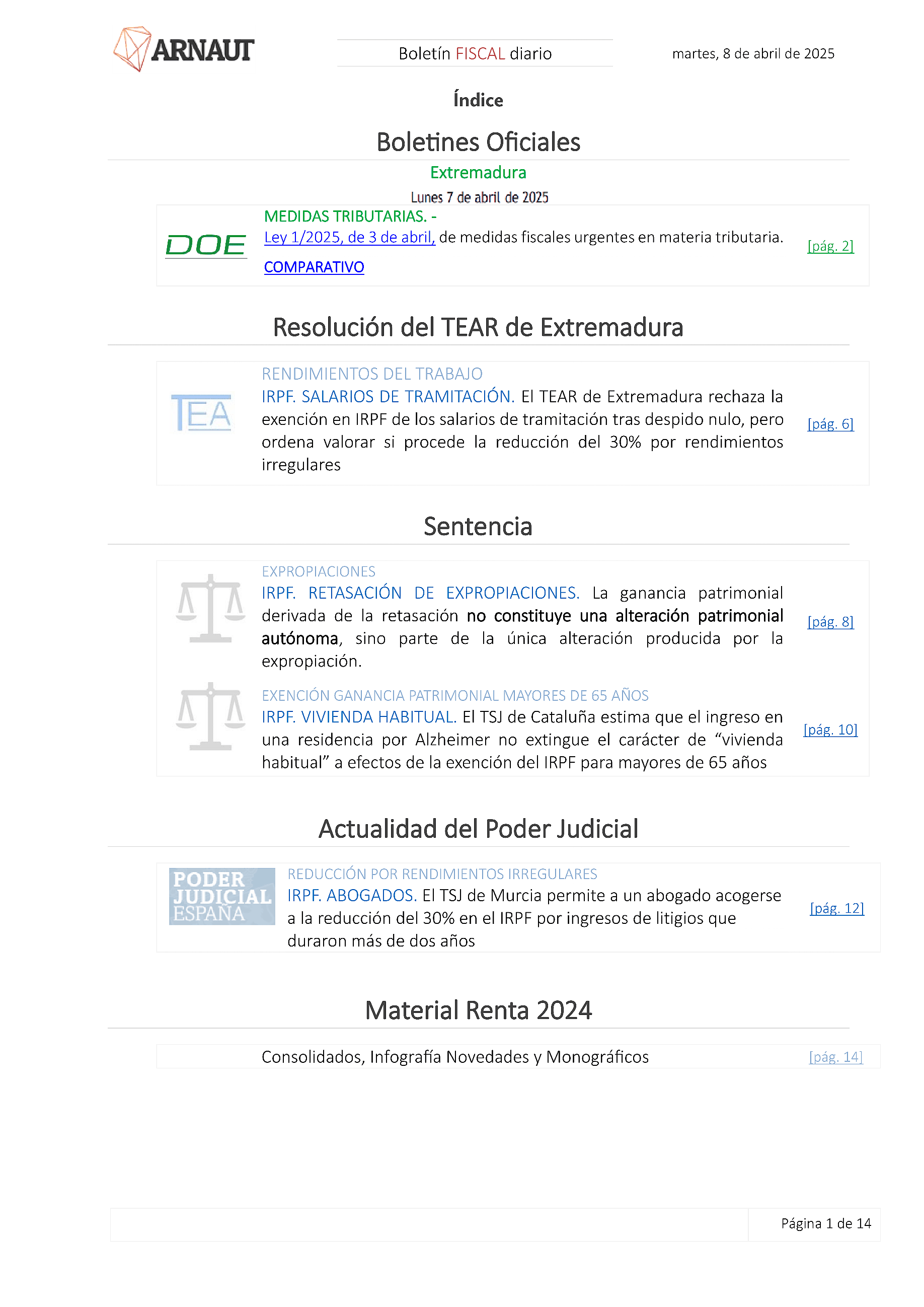Boletín fiscal 08/04/2025