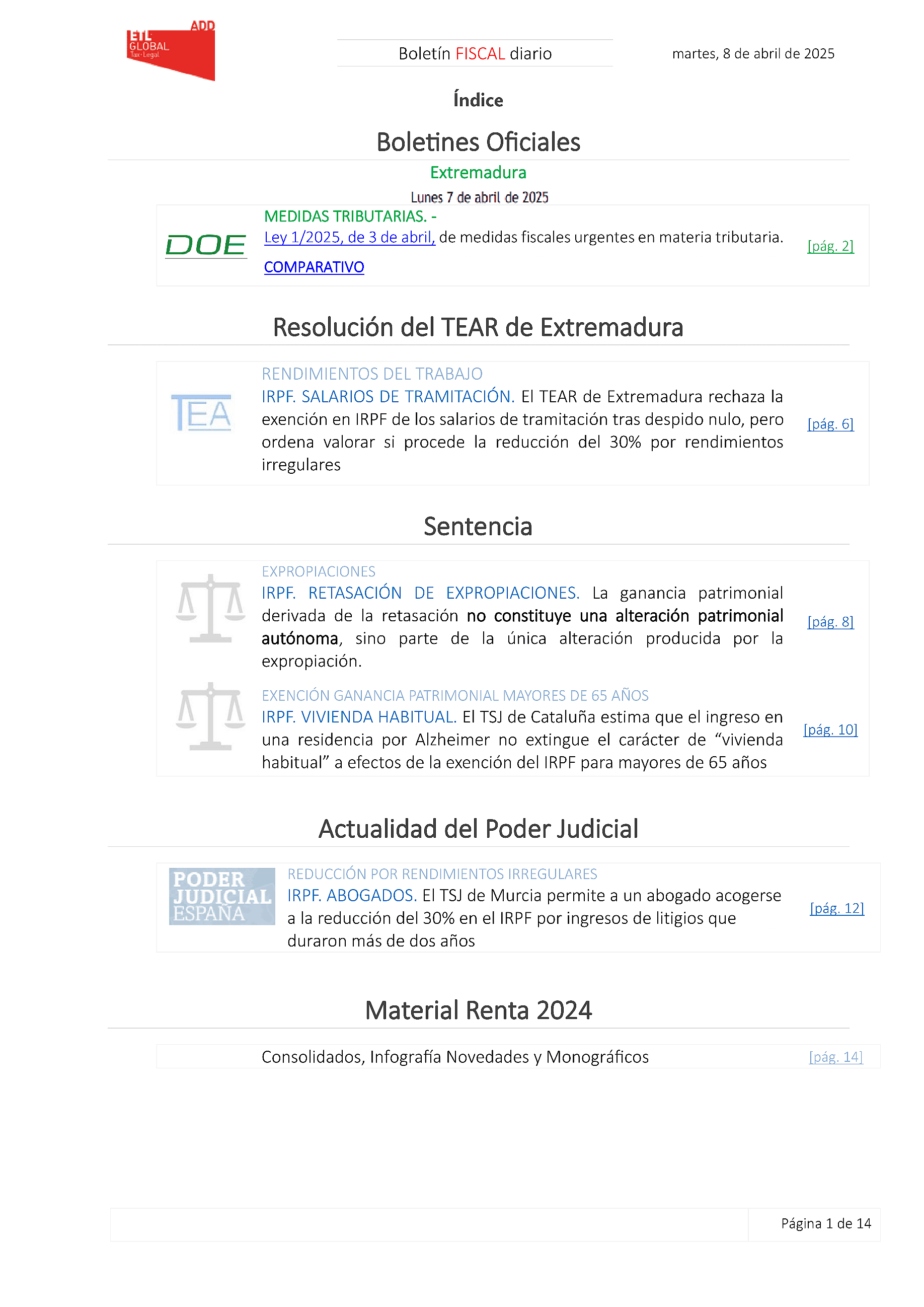 Boletín fiscal 08/04/2025