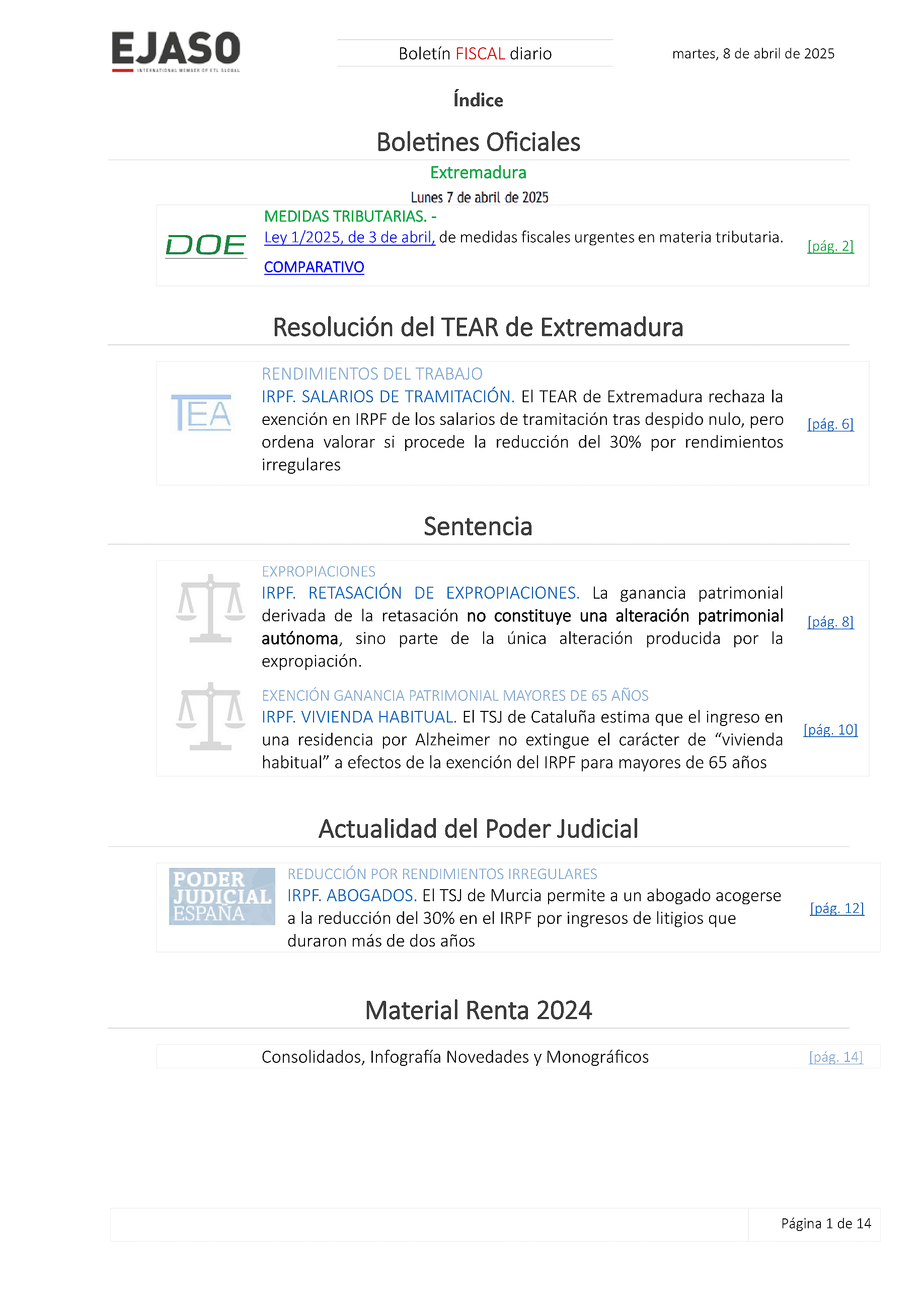 Boletín fiscal 08/04/2025