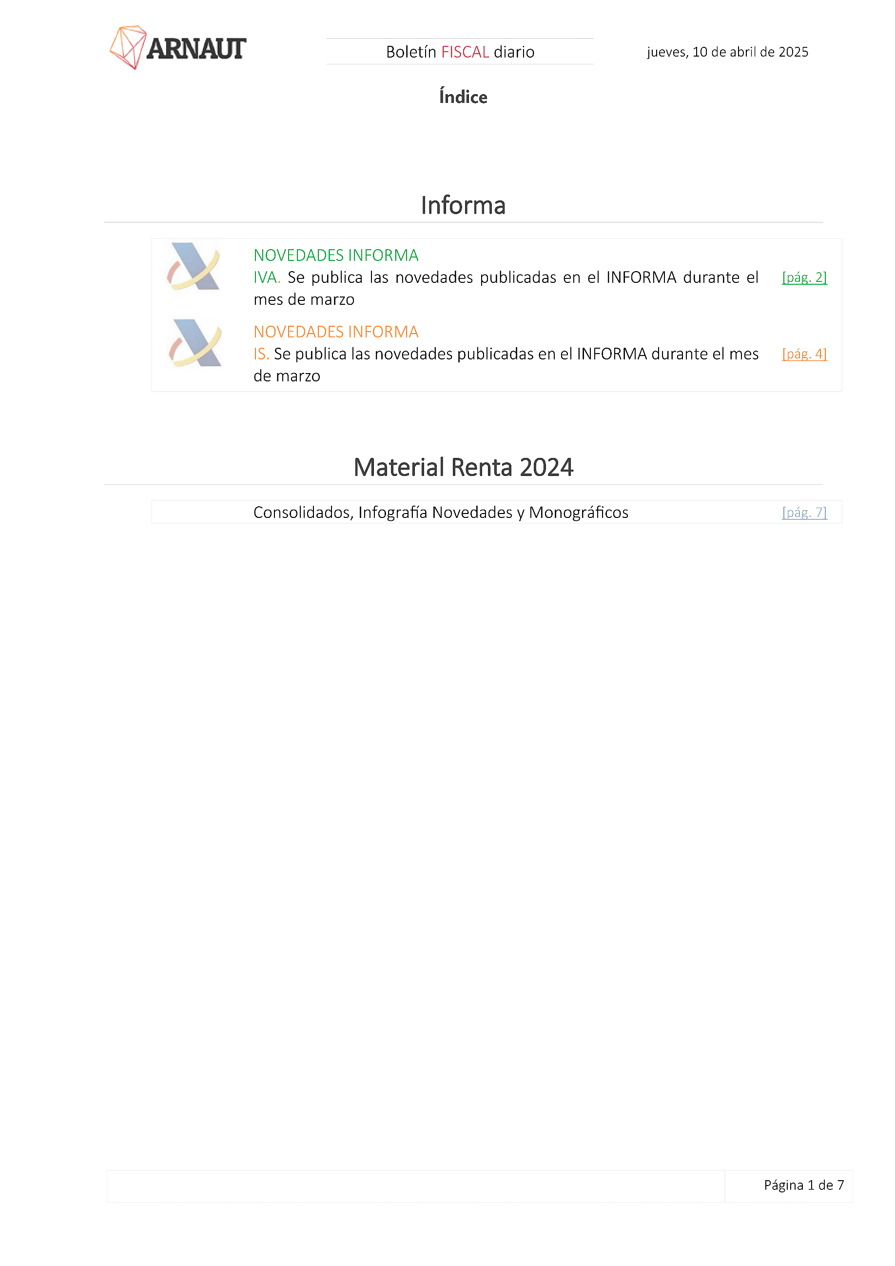 Boletín fiscal 10/04/2025