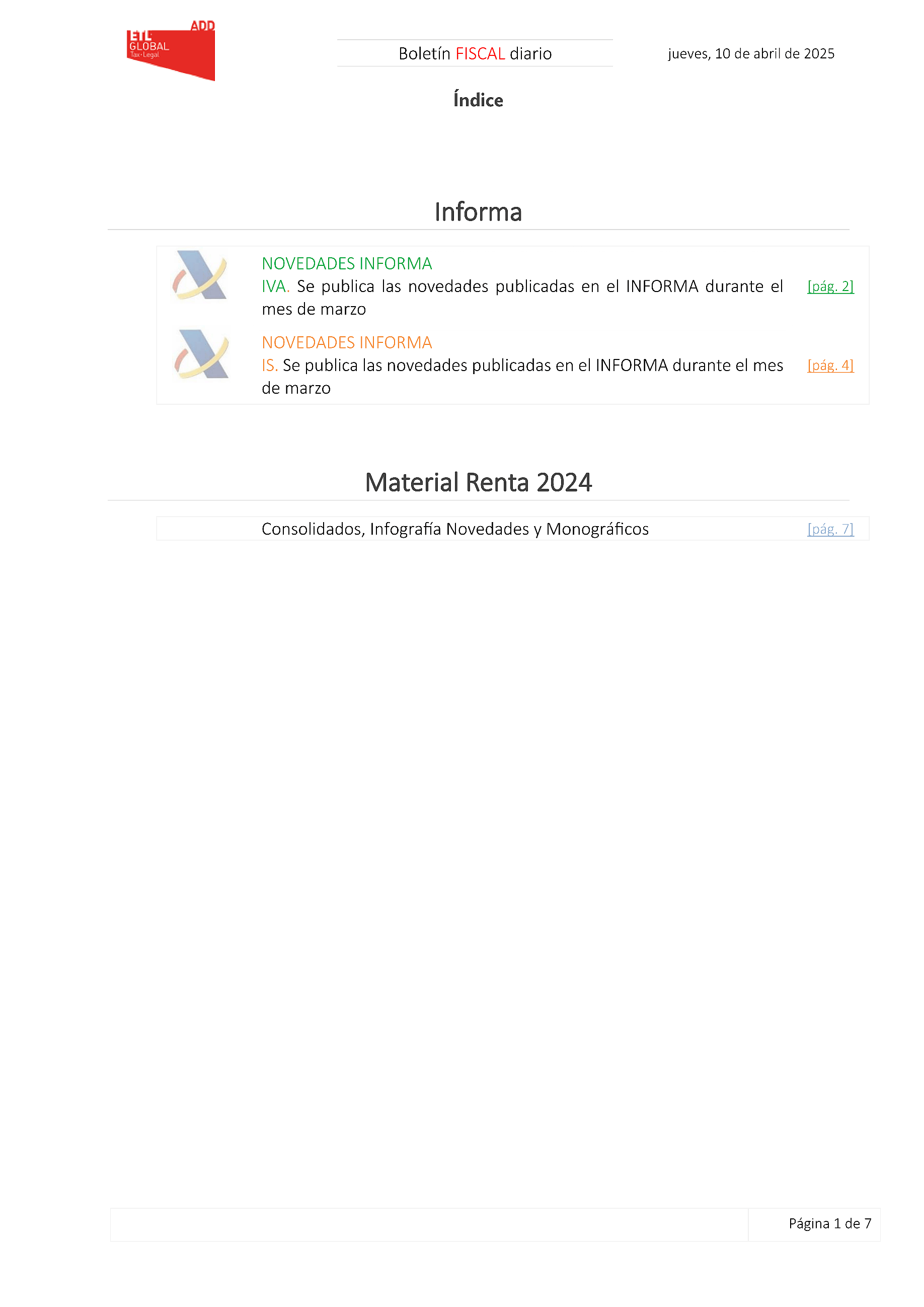 Boletín fiscal 10/04/2025