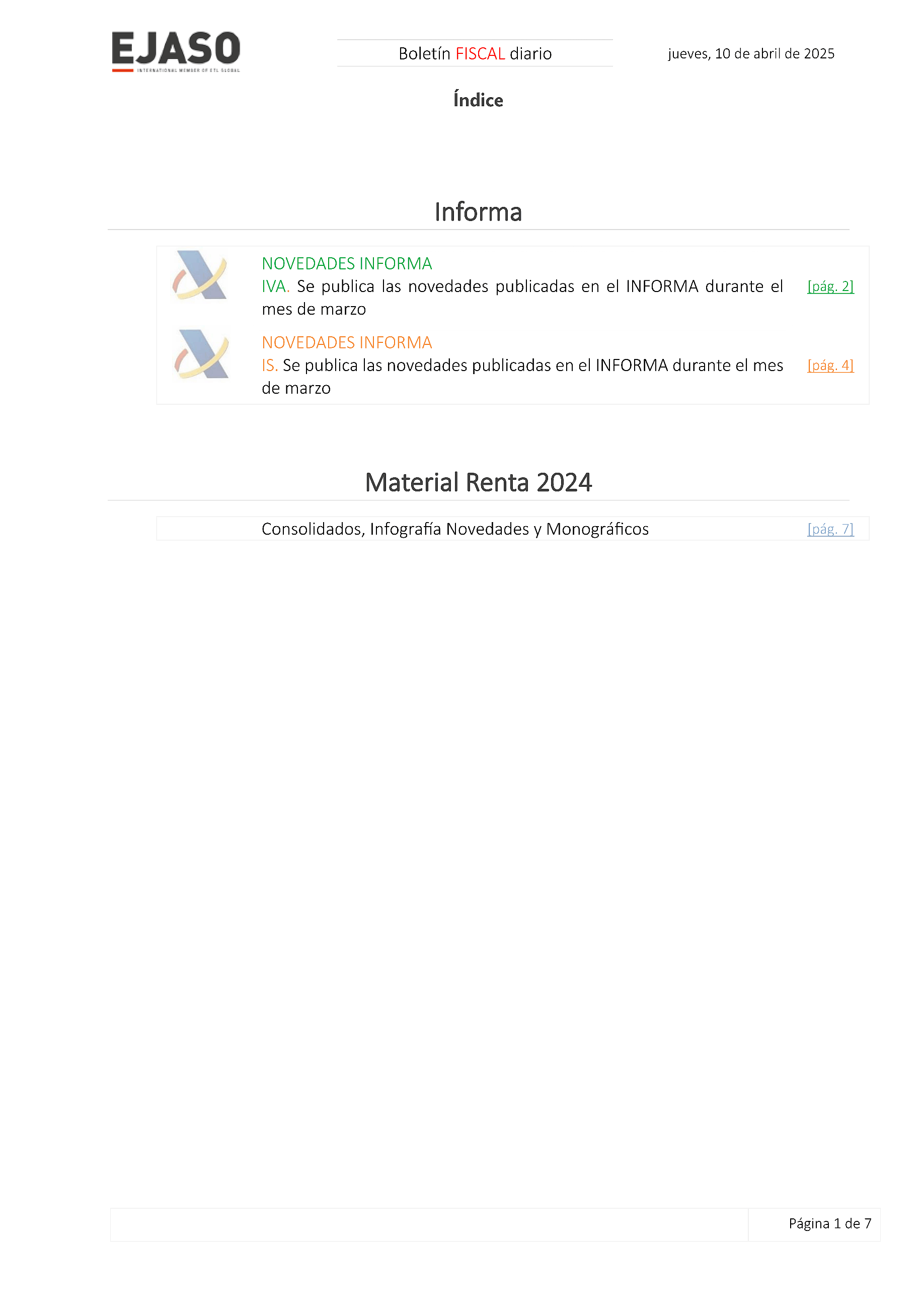 Boletín fiscal 10/04/2025