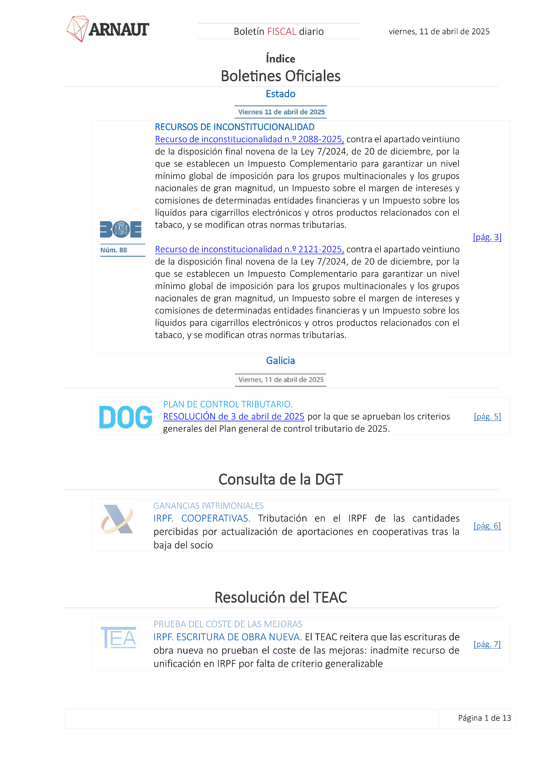 Boletín fiscal 11/04/2025