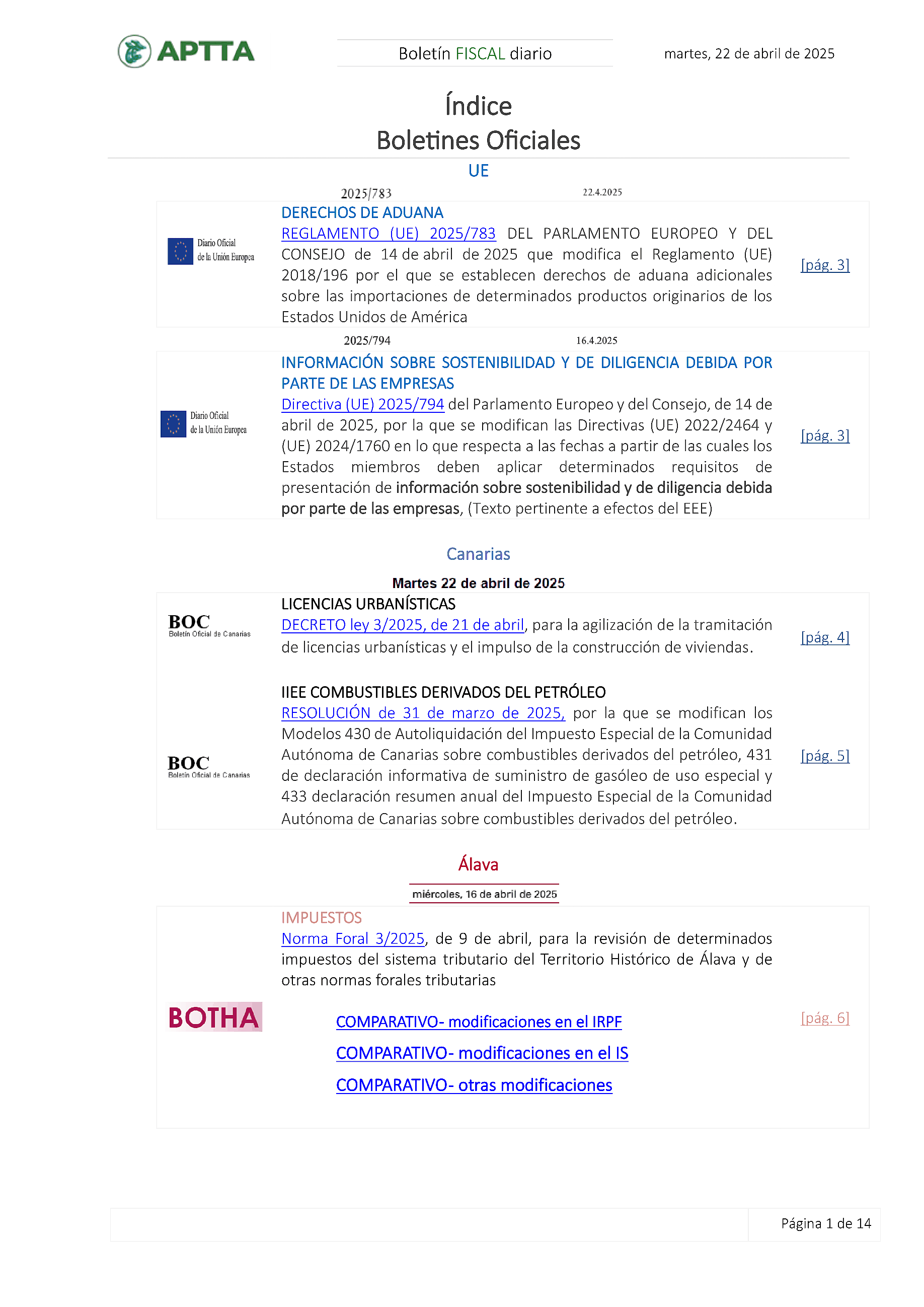 Boletín fiscal 22/04/2025