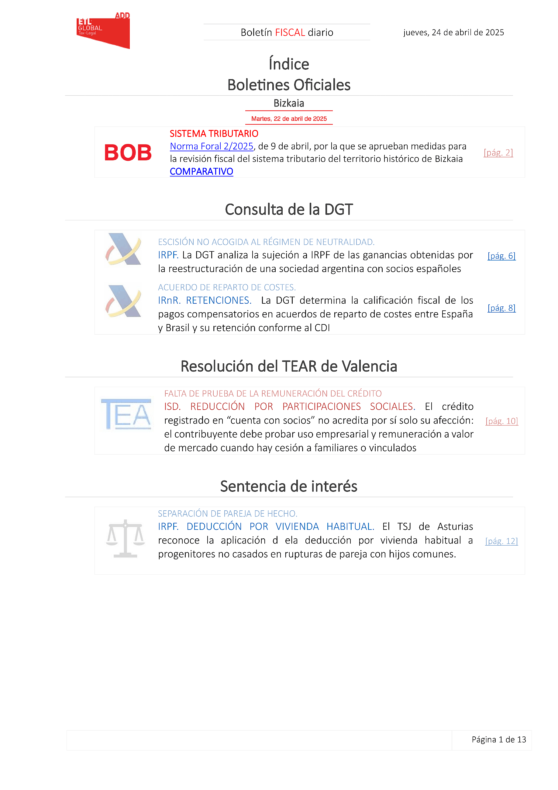 Boletín fiscal 24/04/2025