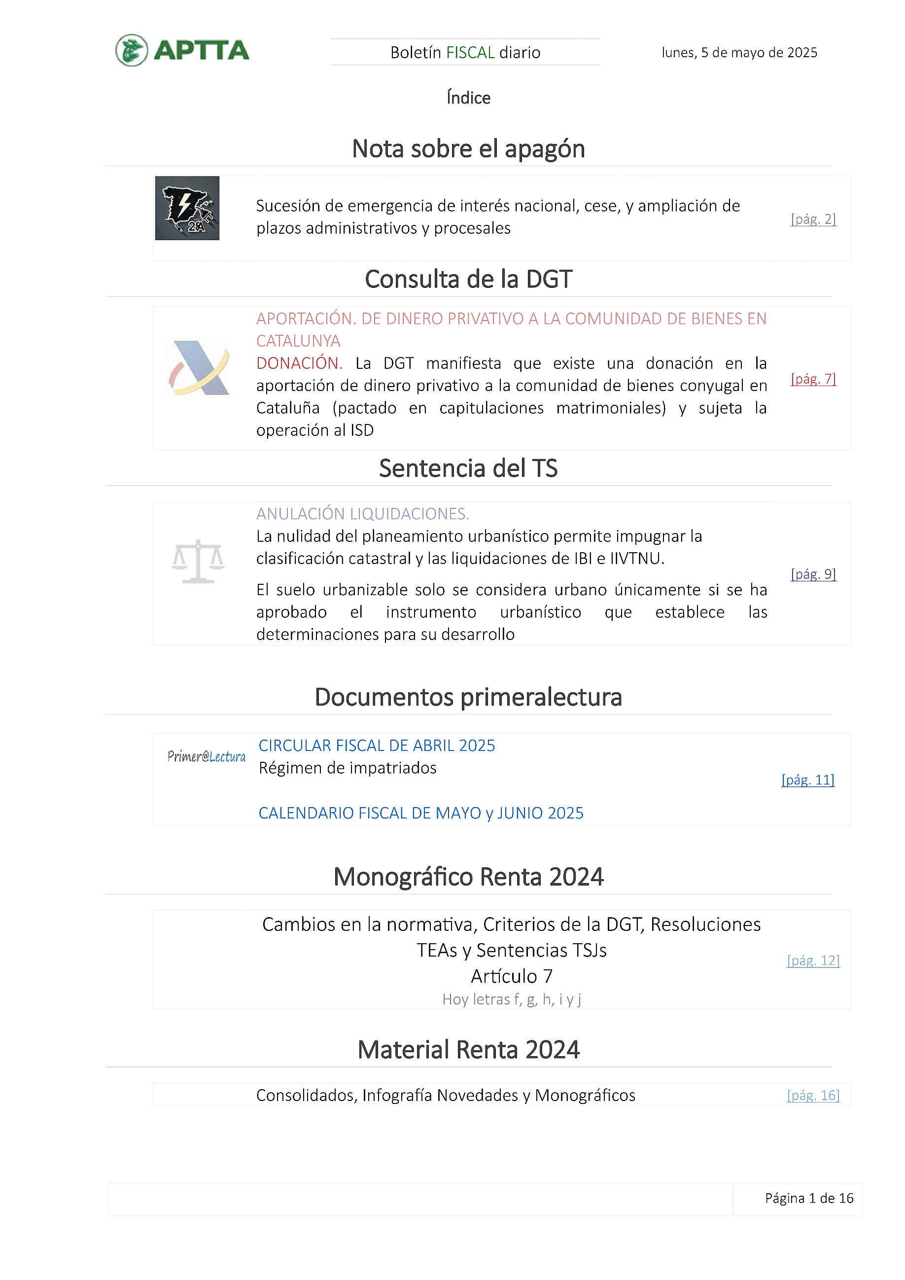 Boletín fiscal 05/05/2025