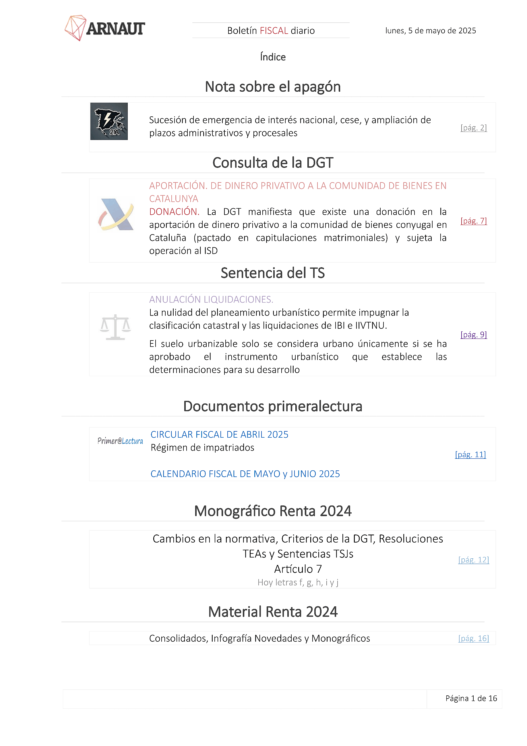 Boletín fiscal 05/05/2025