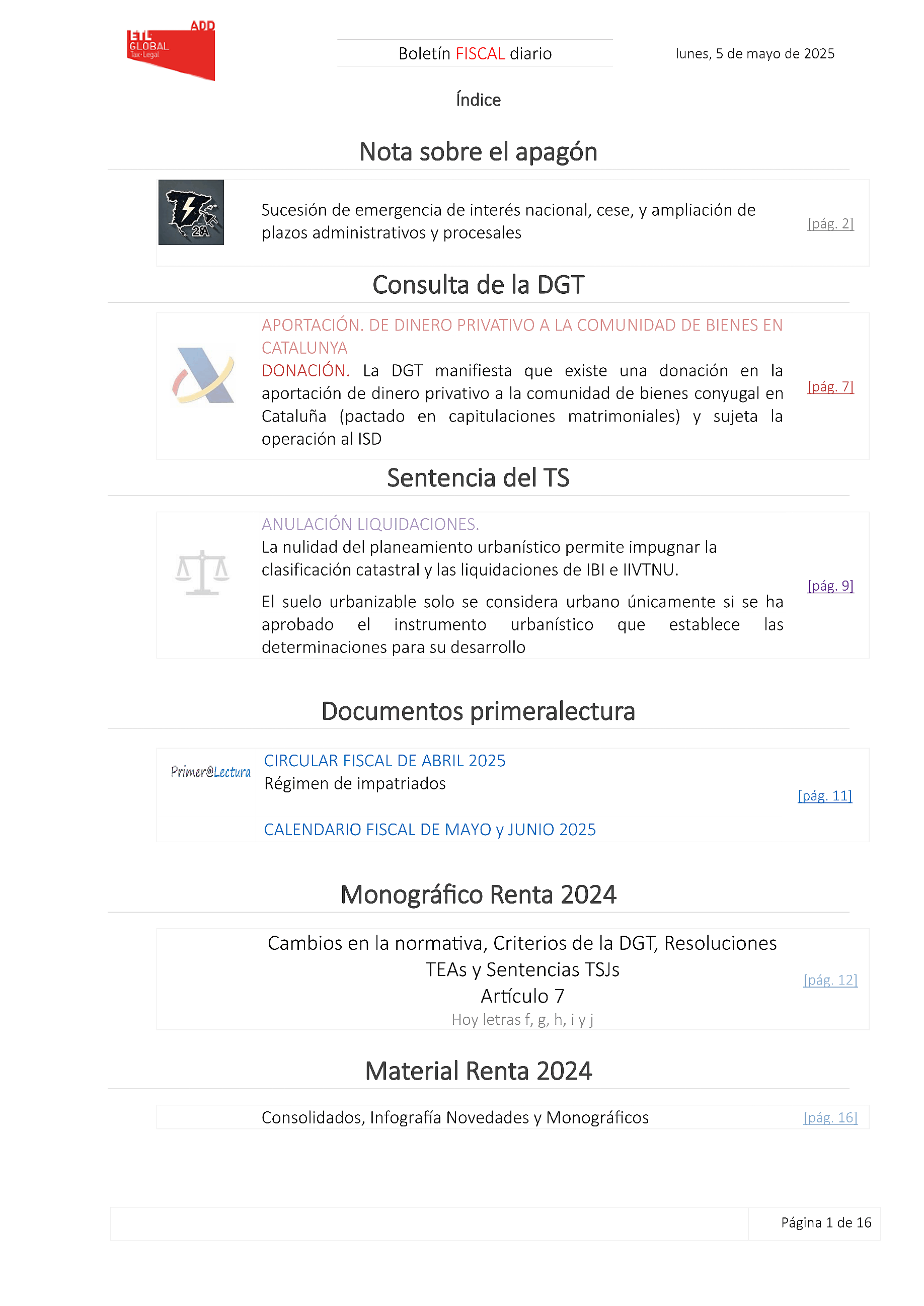 Boletín fiscal 05/05/2025