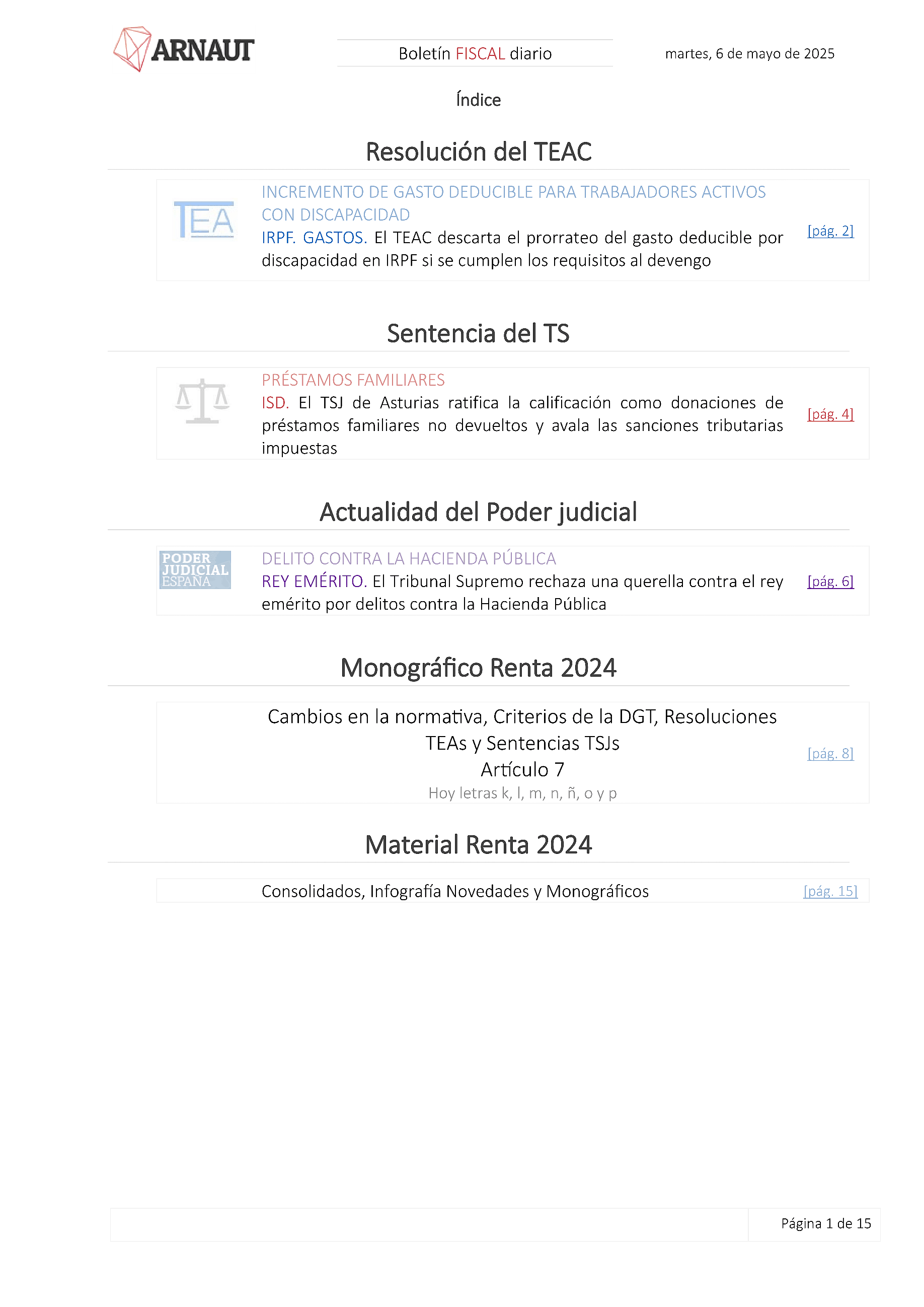 Boletín fiscal 06/05/2025