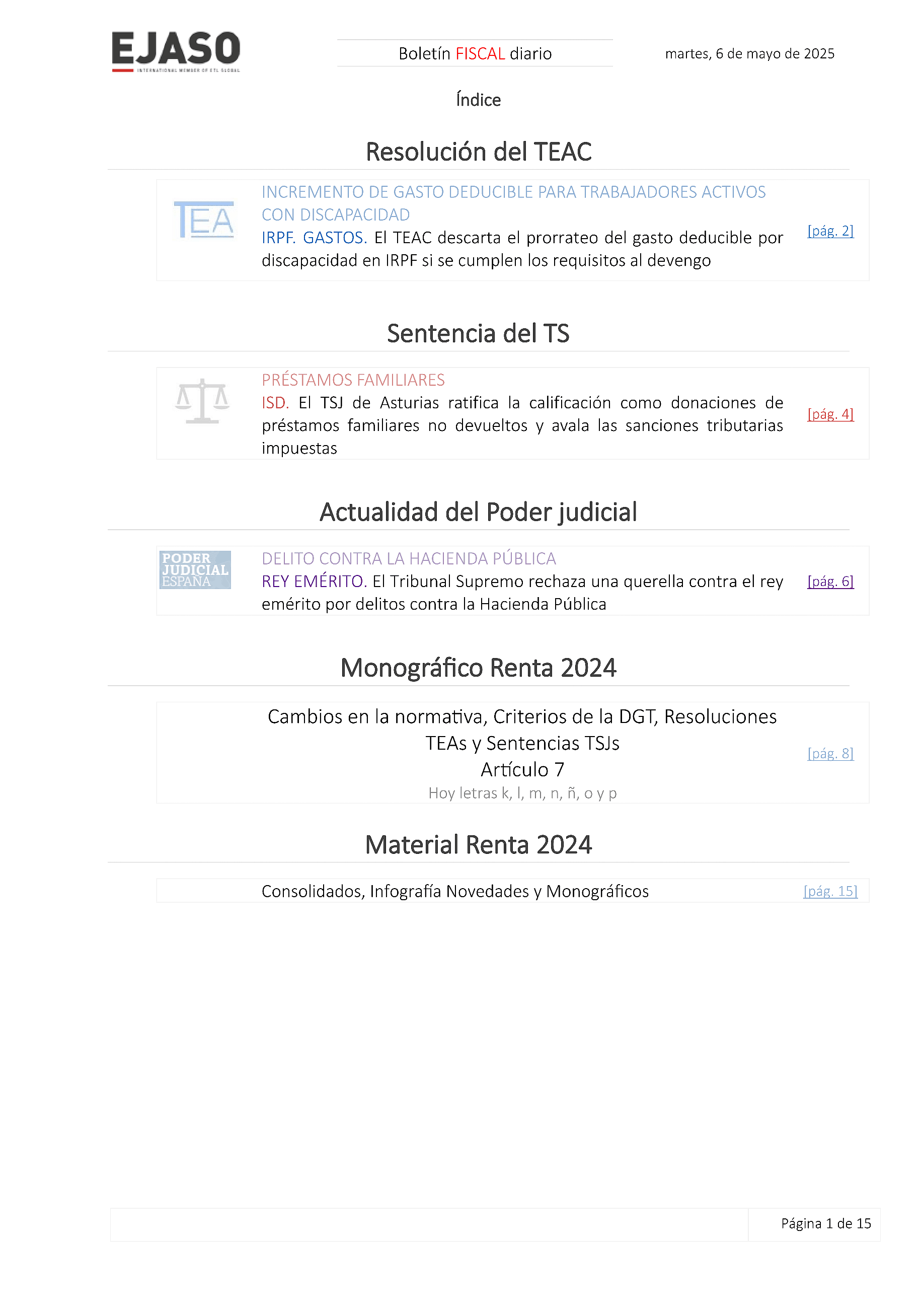 Boletín fiscal 06/05/2025