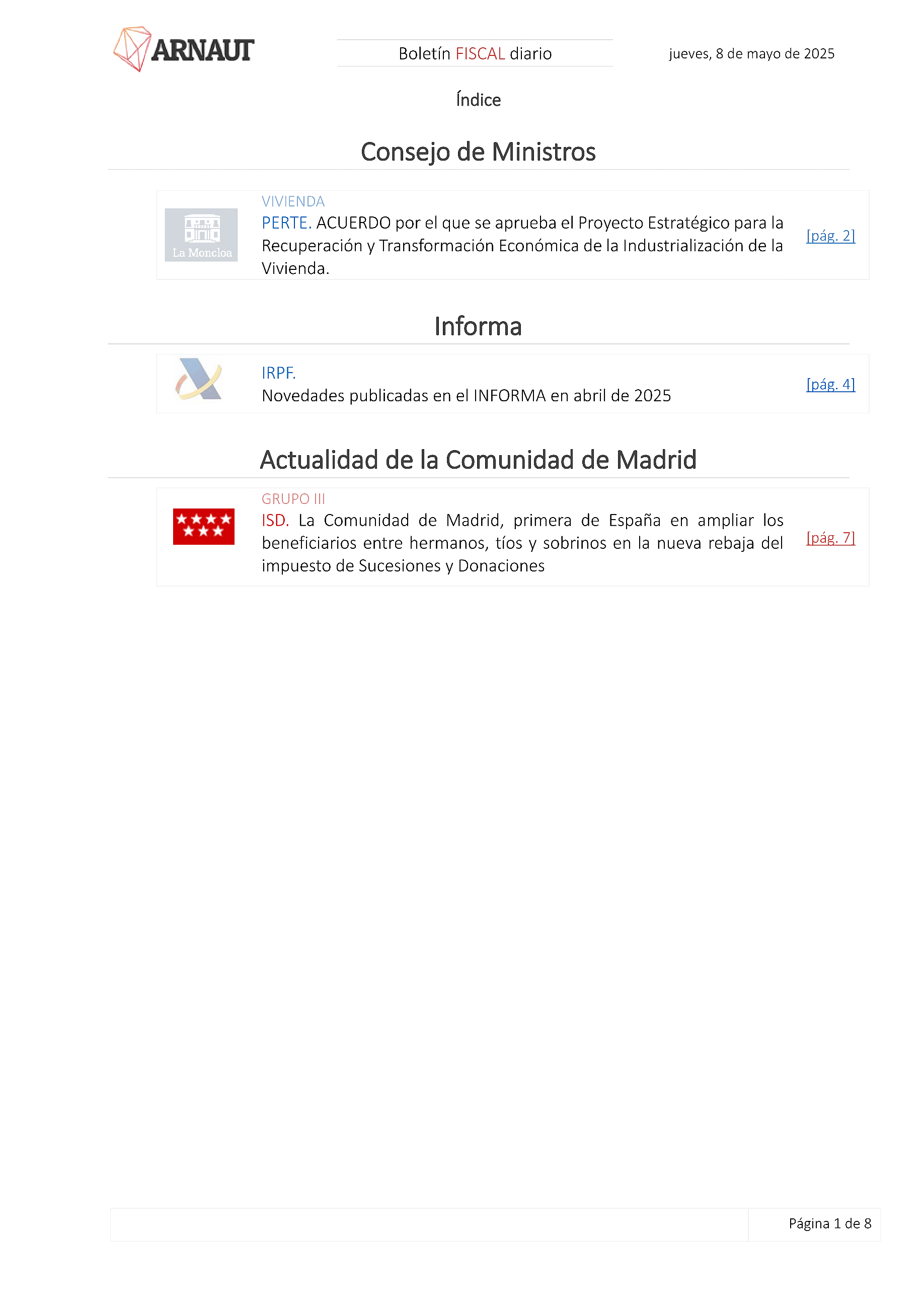 Boletín fiscal 08/05/2025