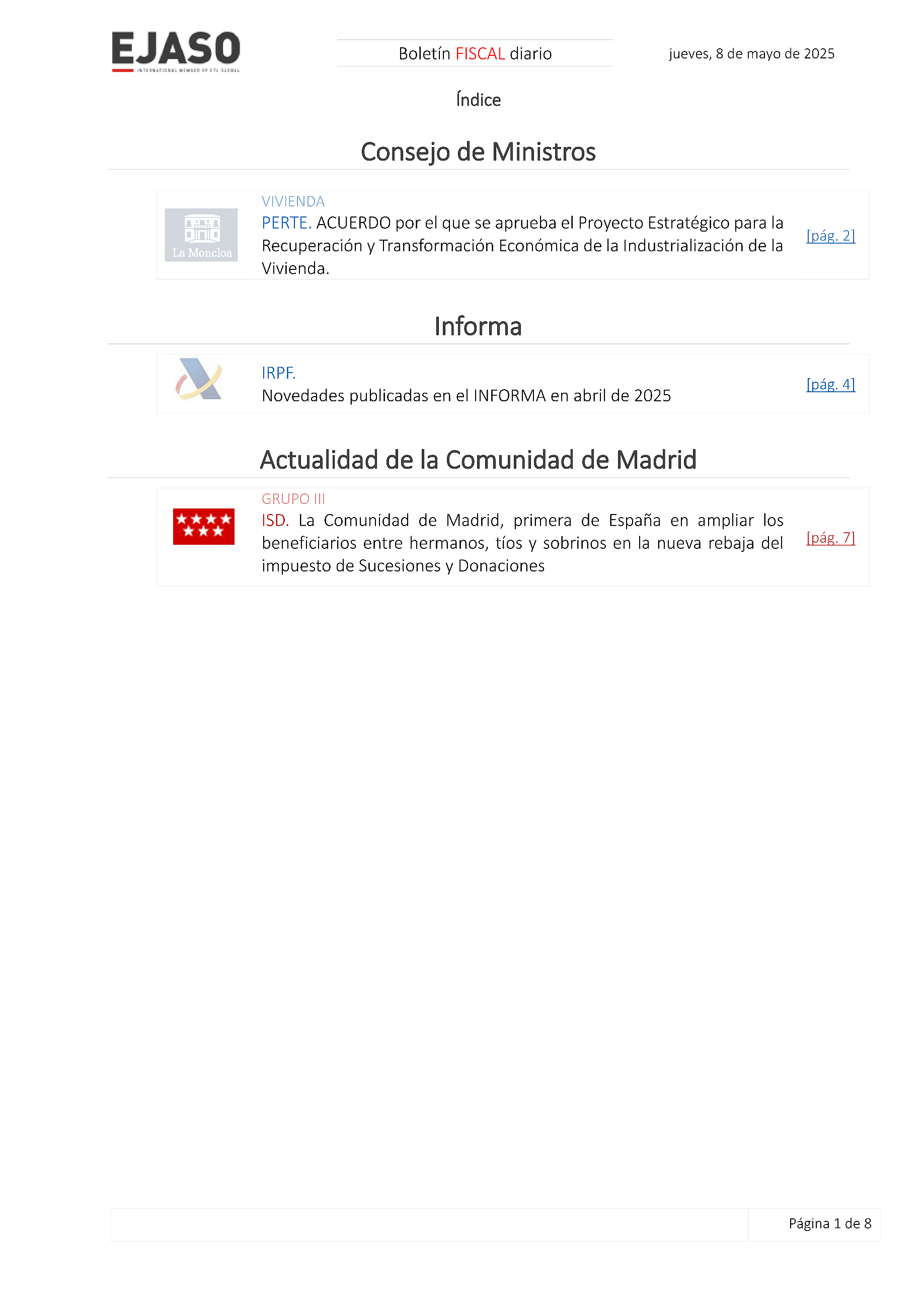 Boletín fiscal 08/05/2025