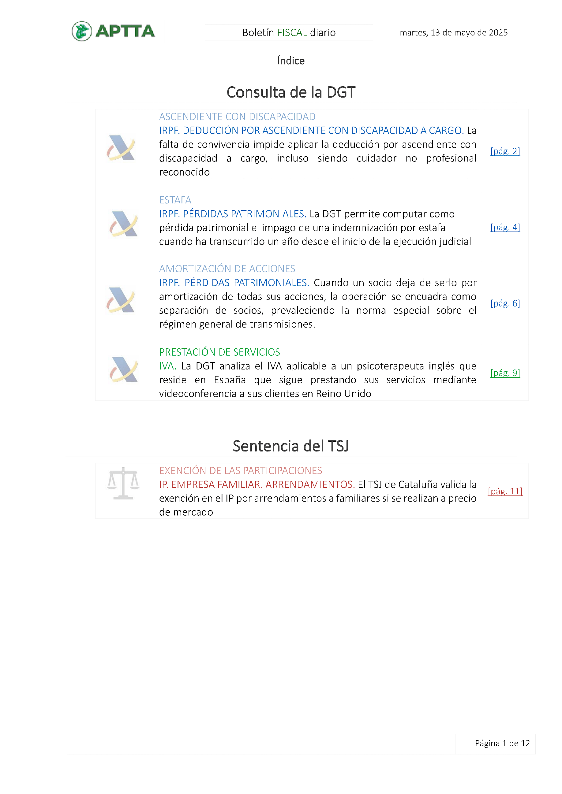 Boletín fiscal 13/05/2025