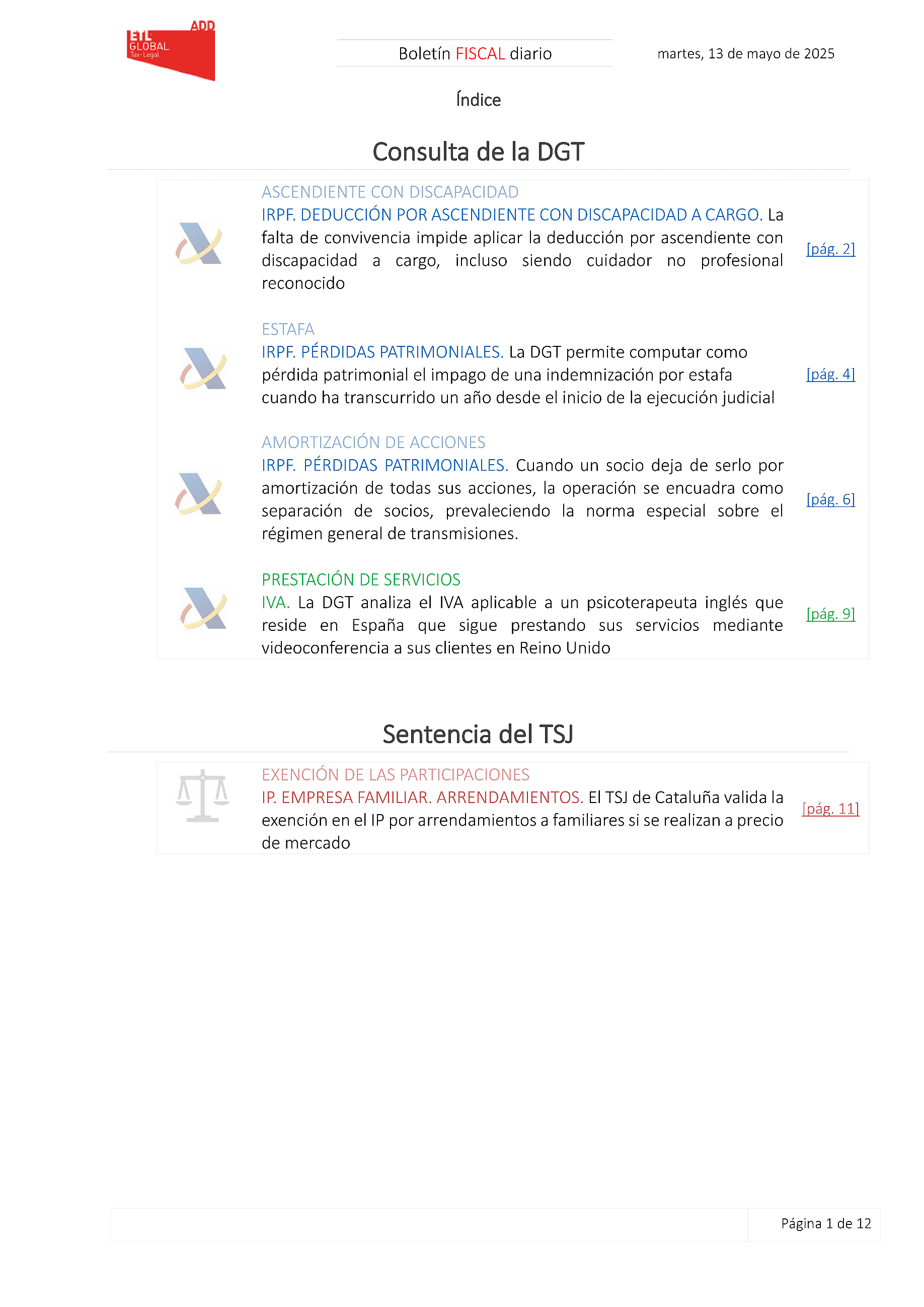 Boletín fiscal 13/05/2025