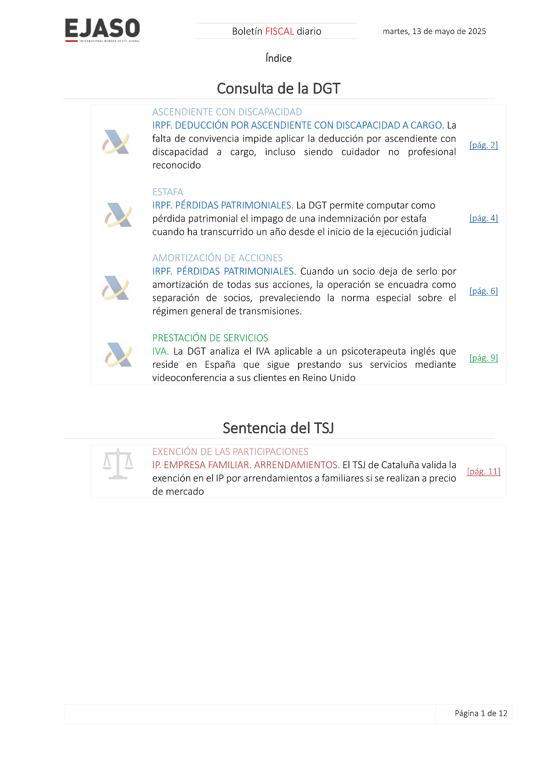 Boletín fiscal 13/05/2025