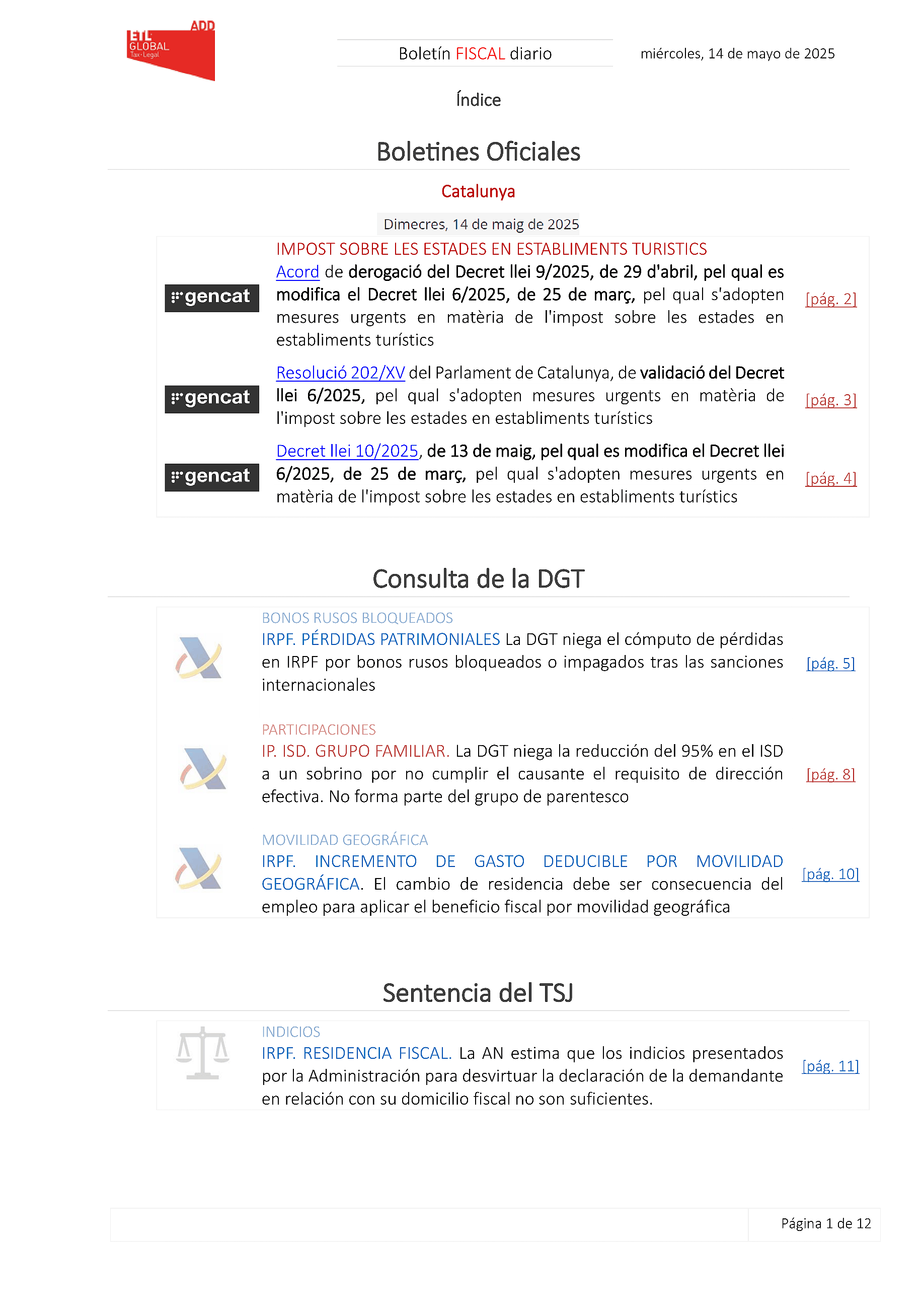 Boletín fiscal 14/05/2025