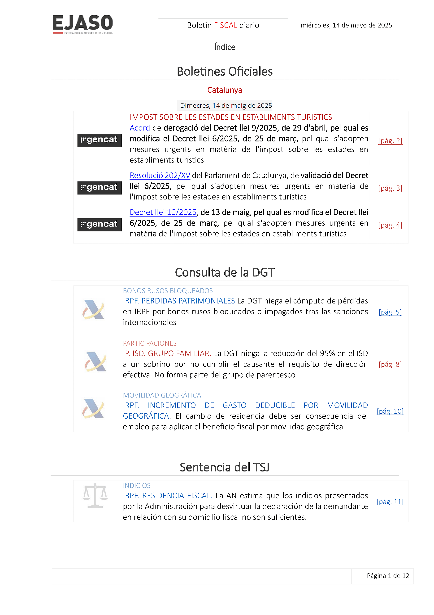 Boletín fiscal 14/05/2025