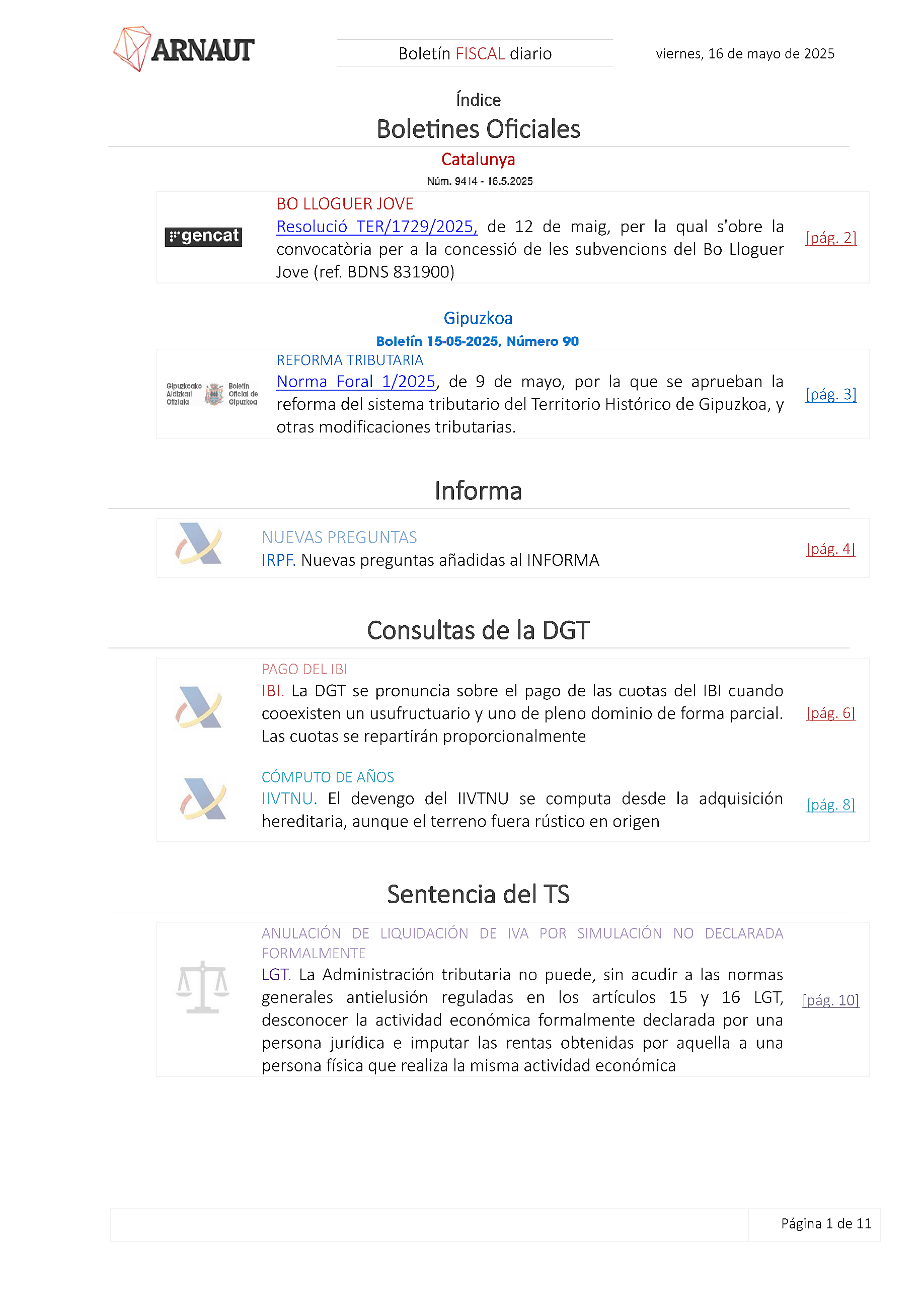 Boletín fiscal 16/05/2025