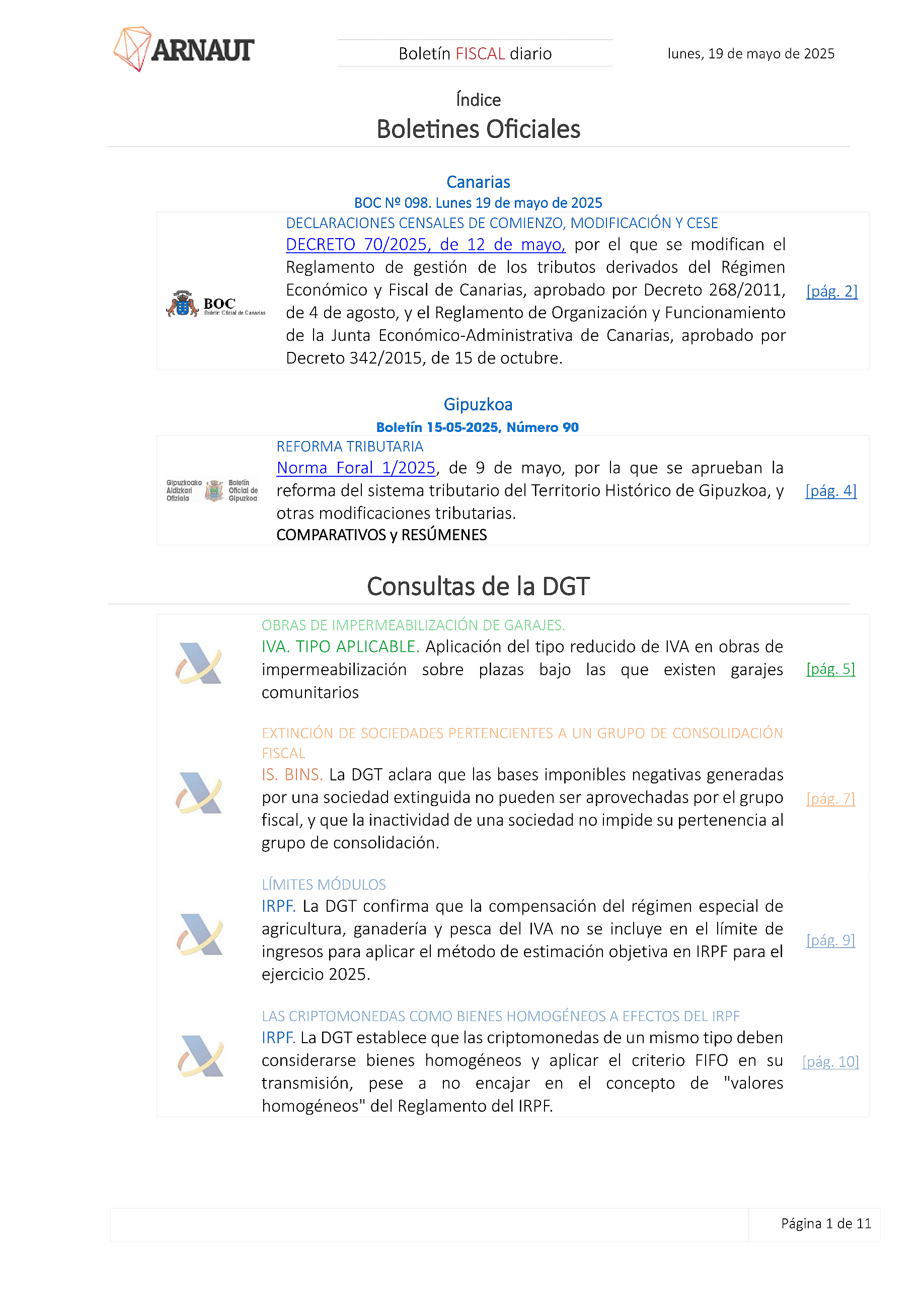 Boletín fiscal 19/05/2025