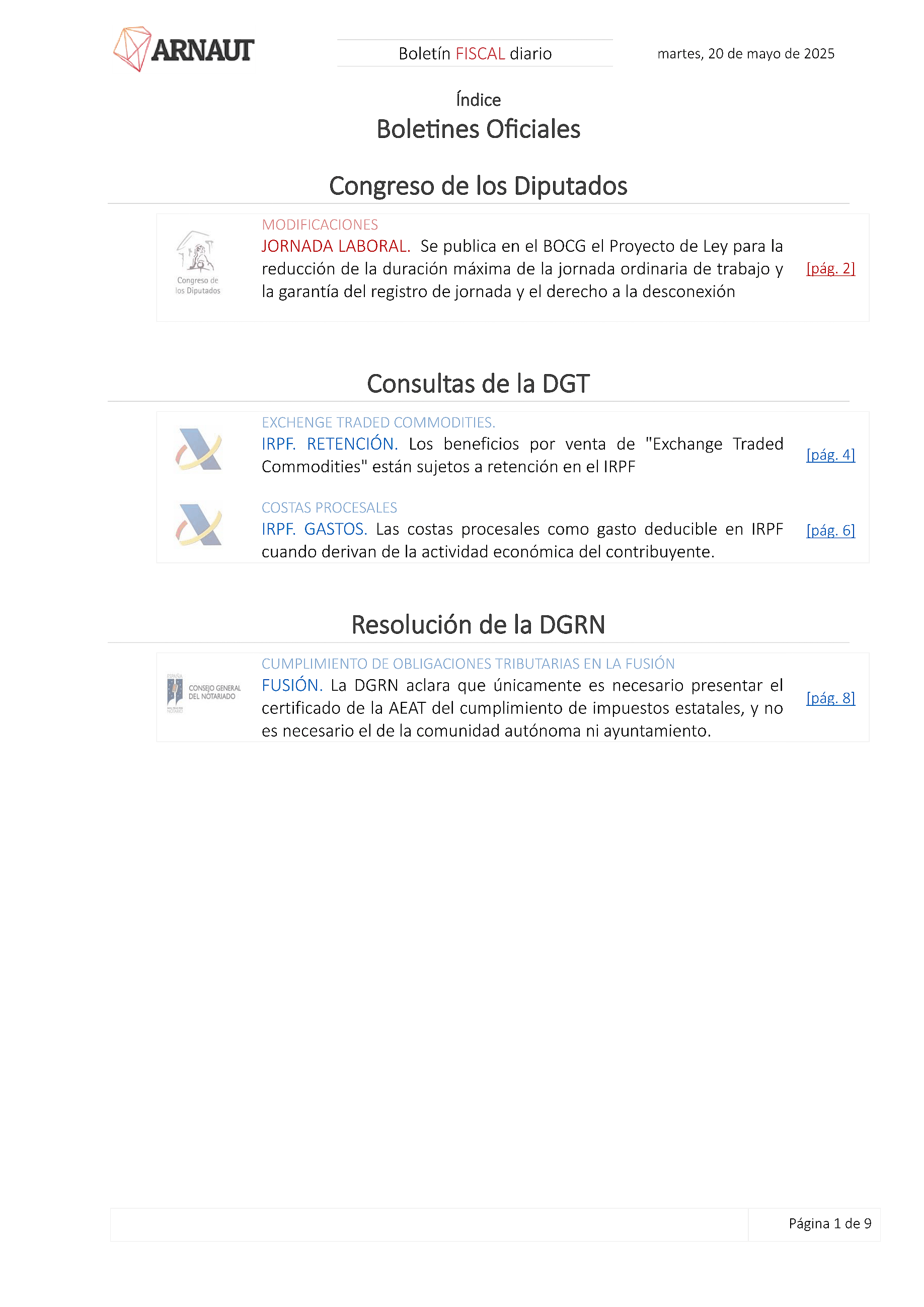 Boletín fiscal 20/05/2025