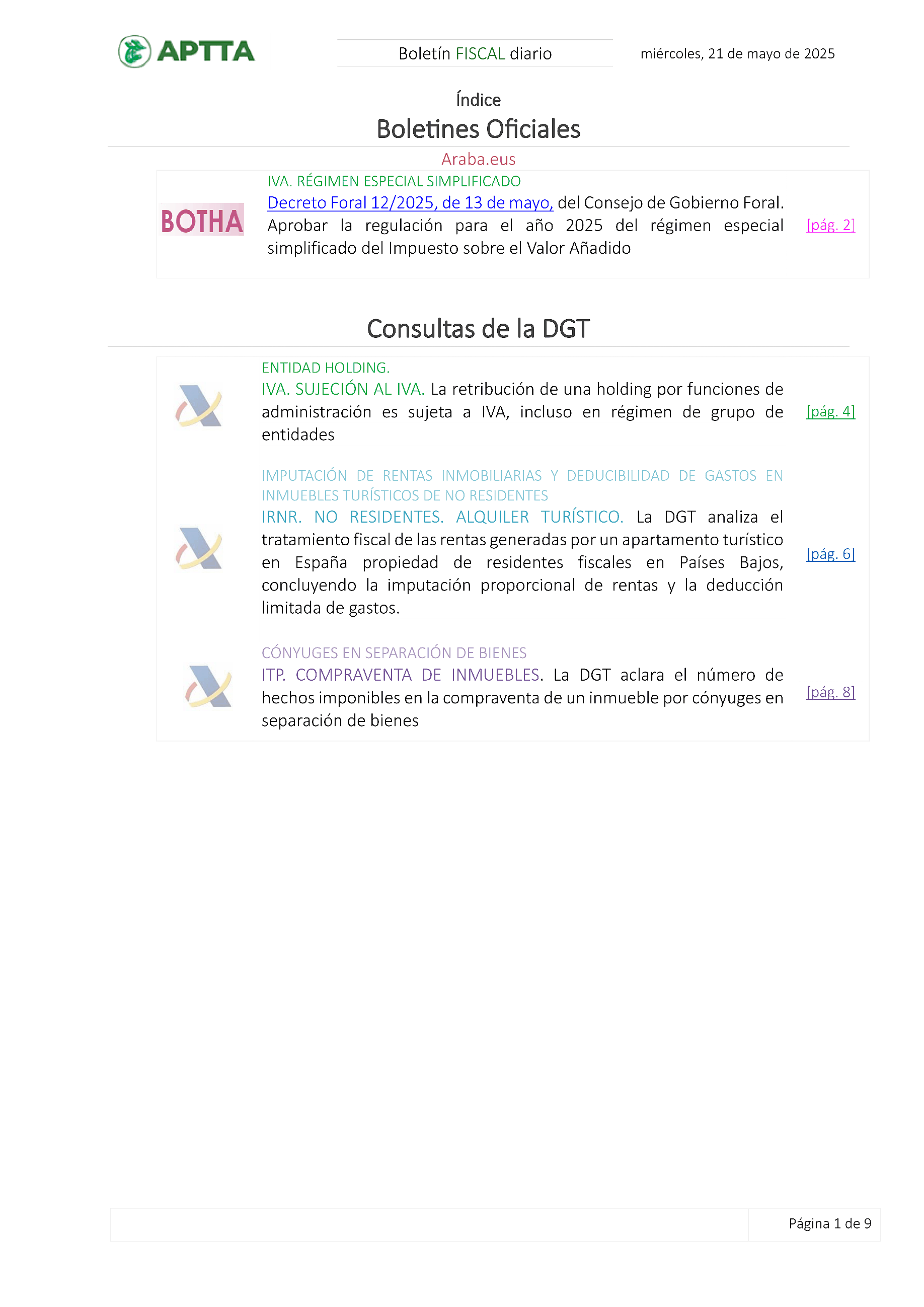 Boletín fiscal 21/05/2025