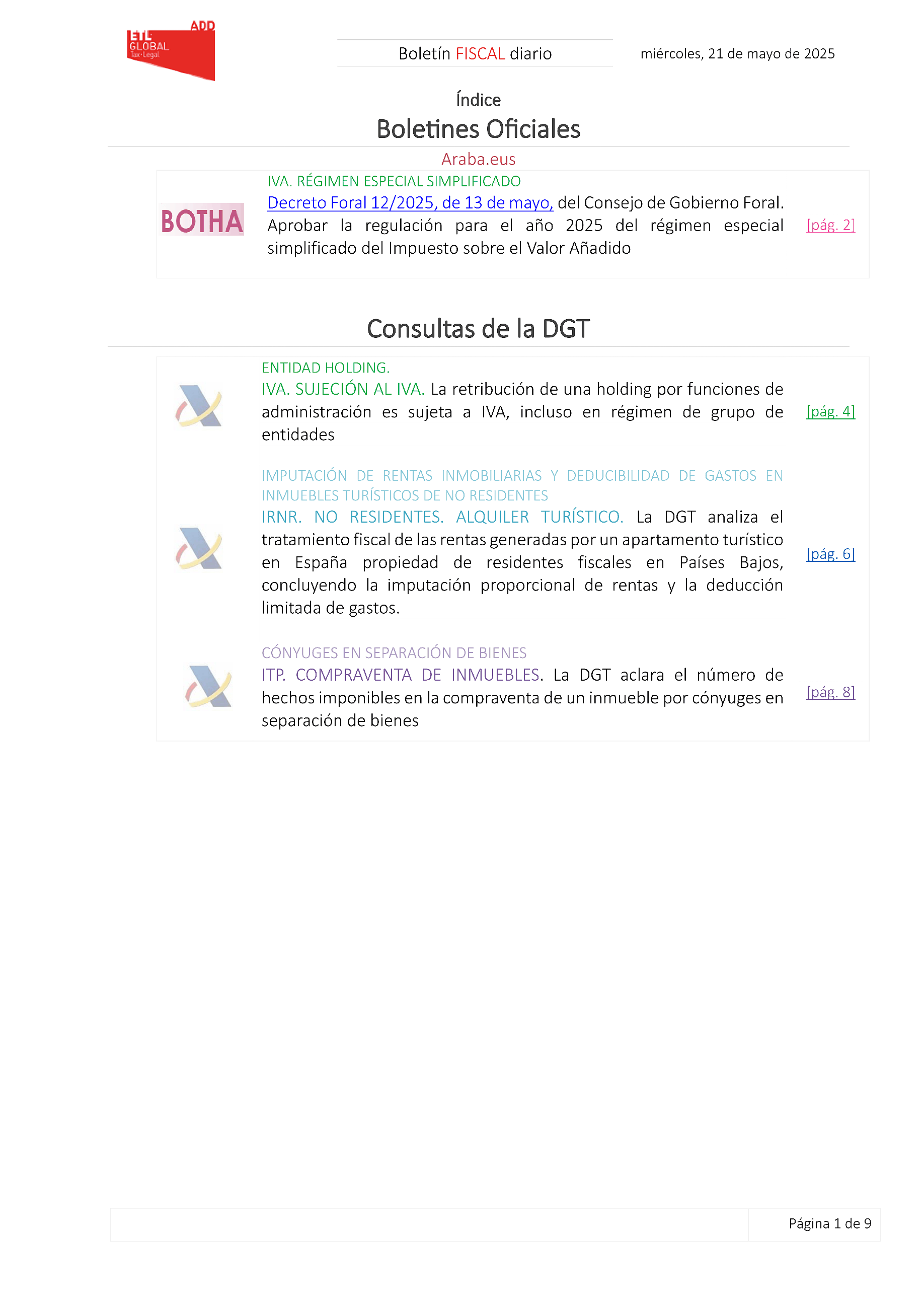 Boletín fiscal 21/05/2025