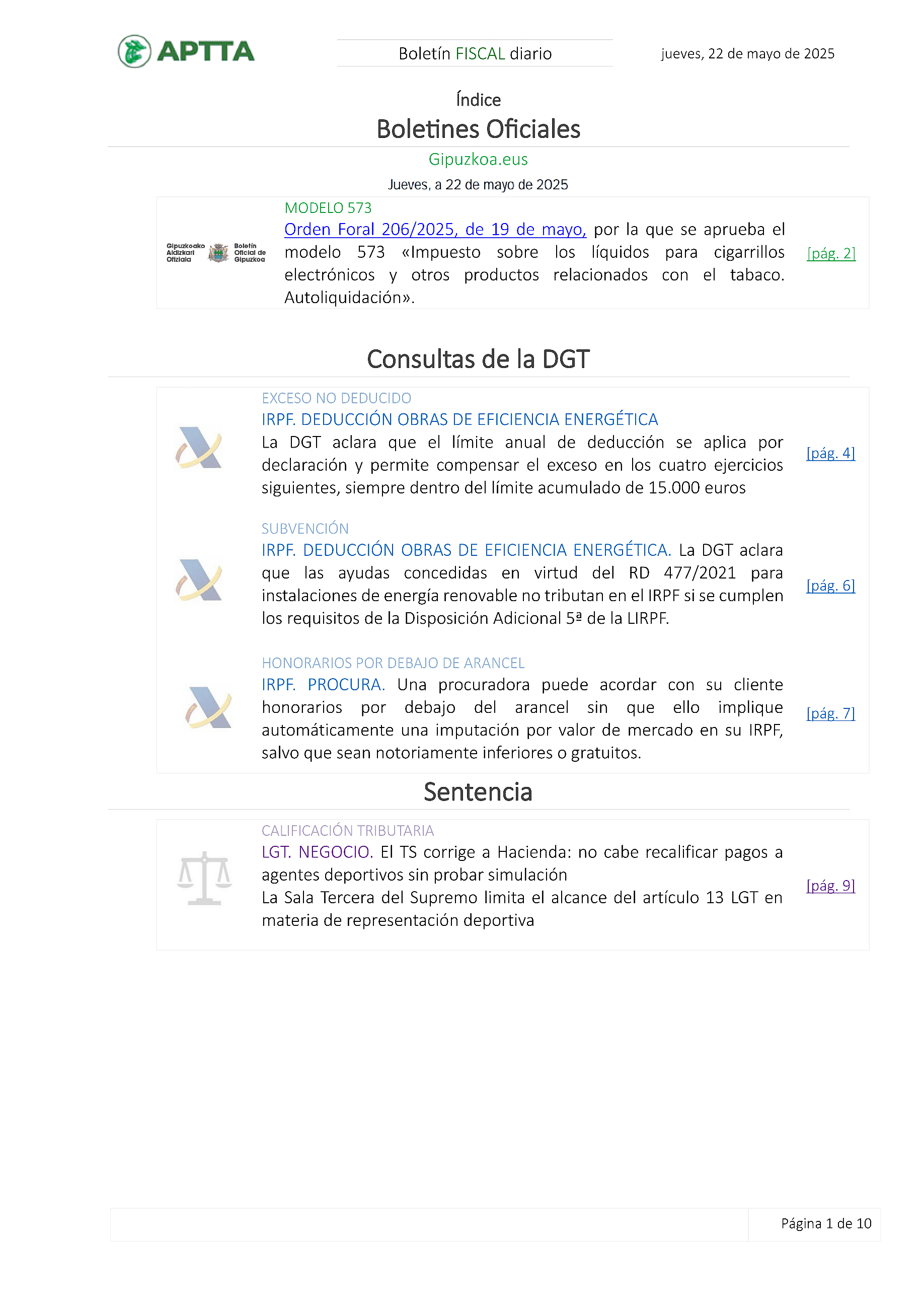 Boletín fiscal 22/05/2025