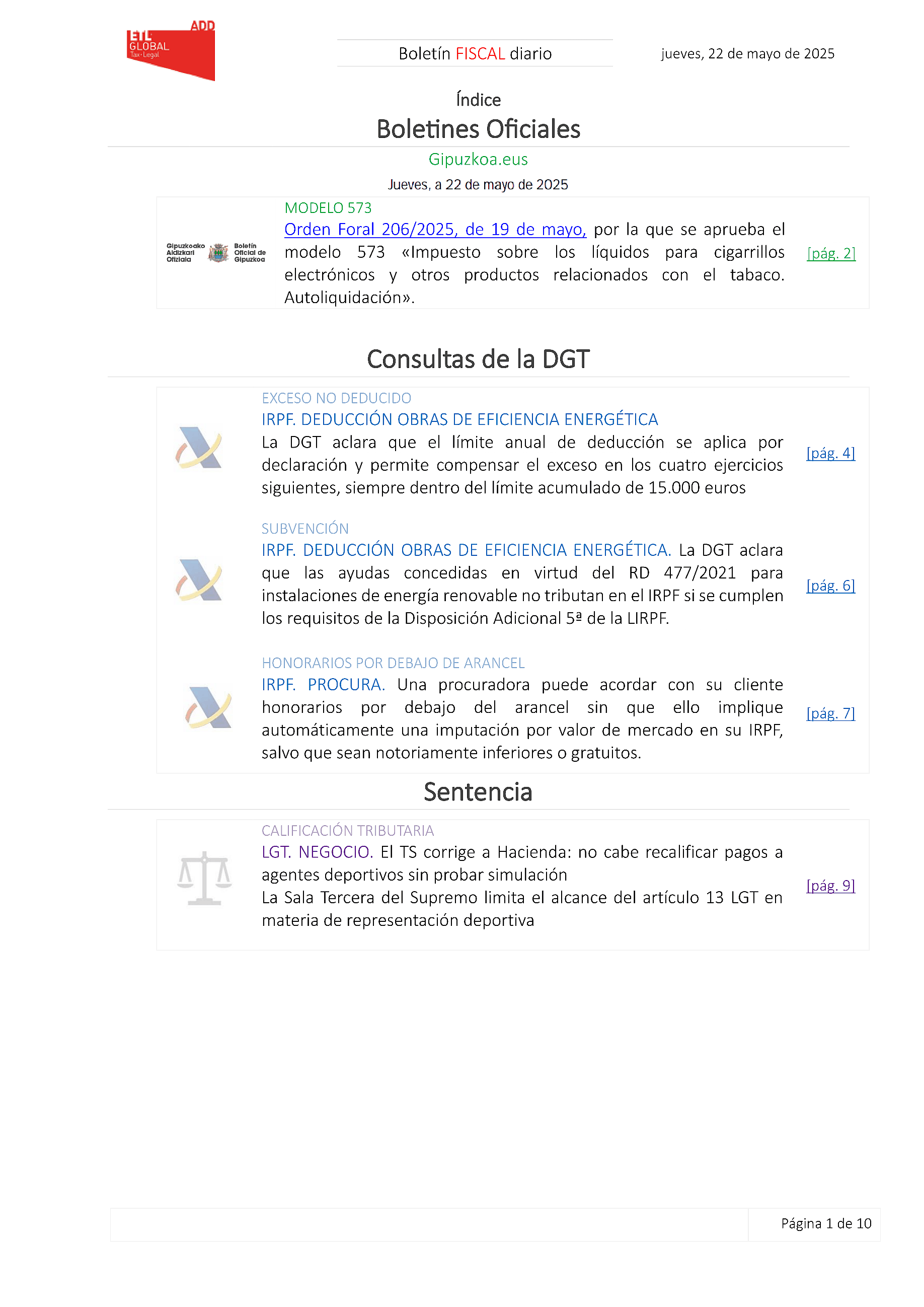 Boletín fiscal 22/05/2025