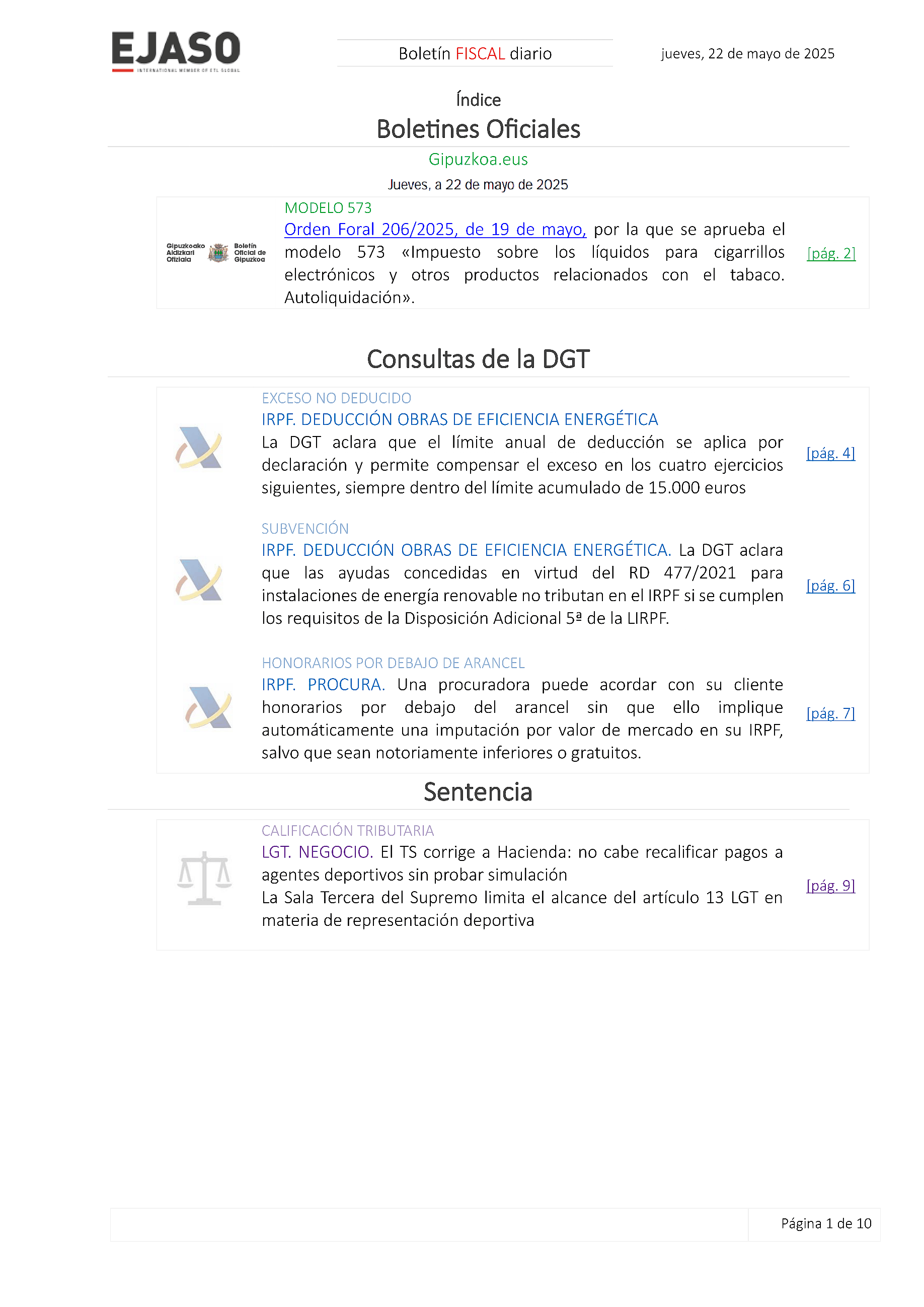 Boletín fiscal 22/05/2025