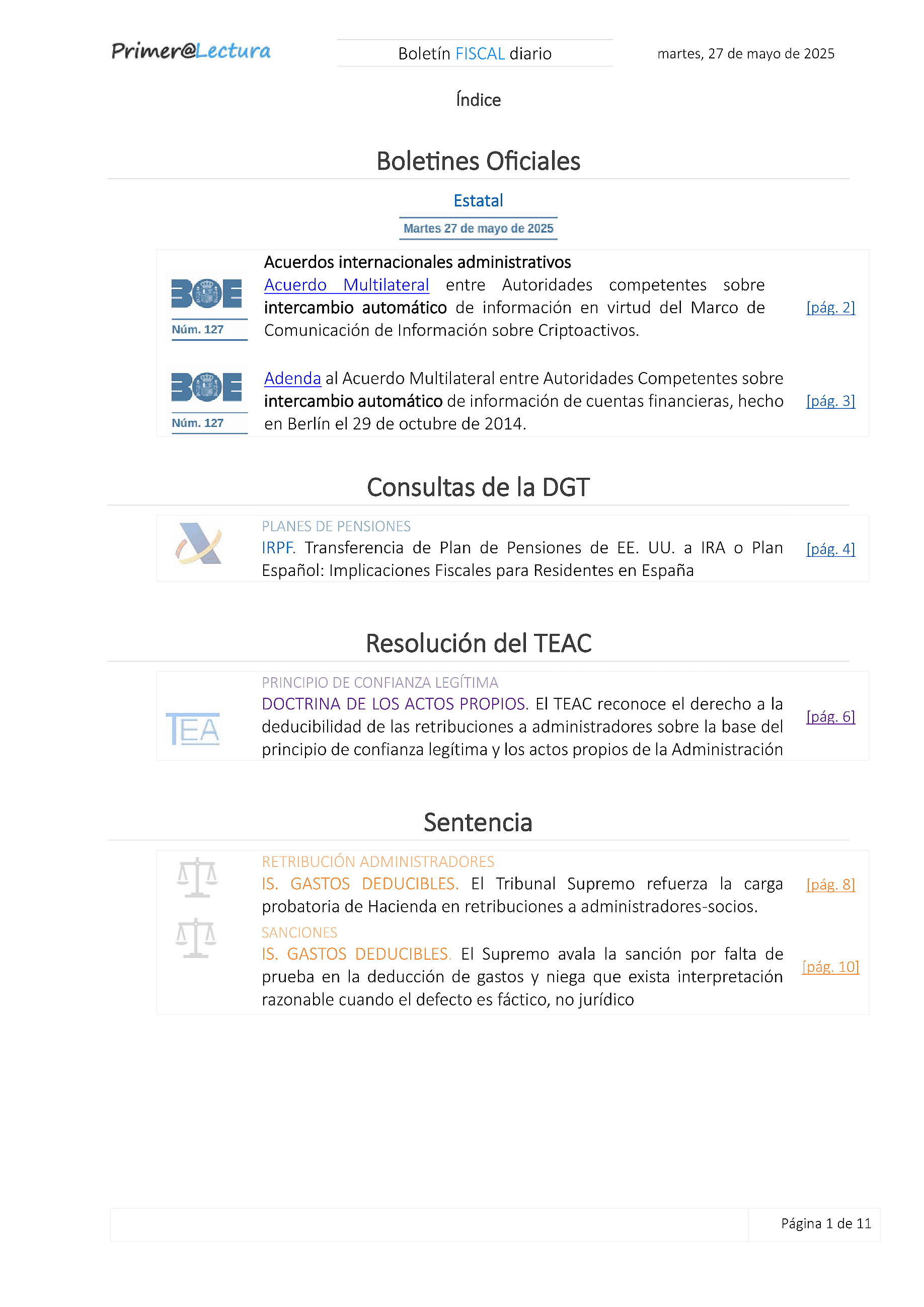 Boletín fiscal 27/05/2025