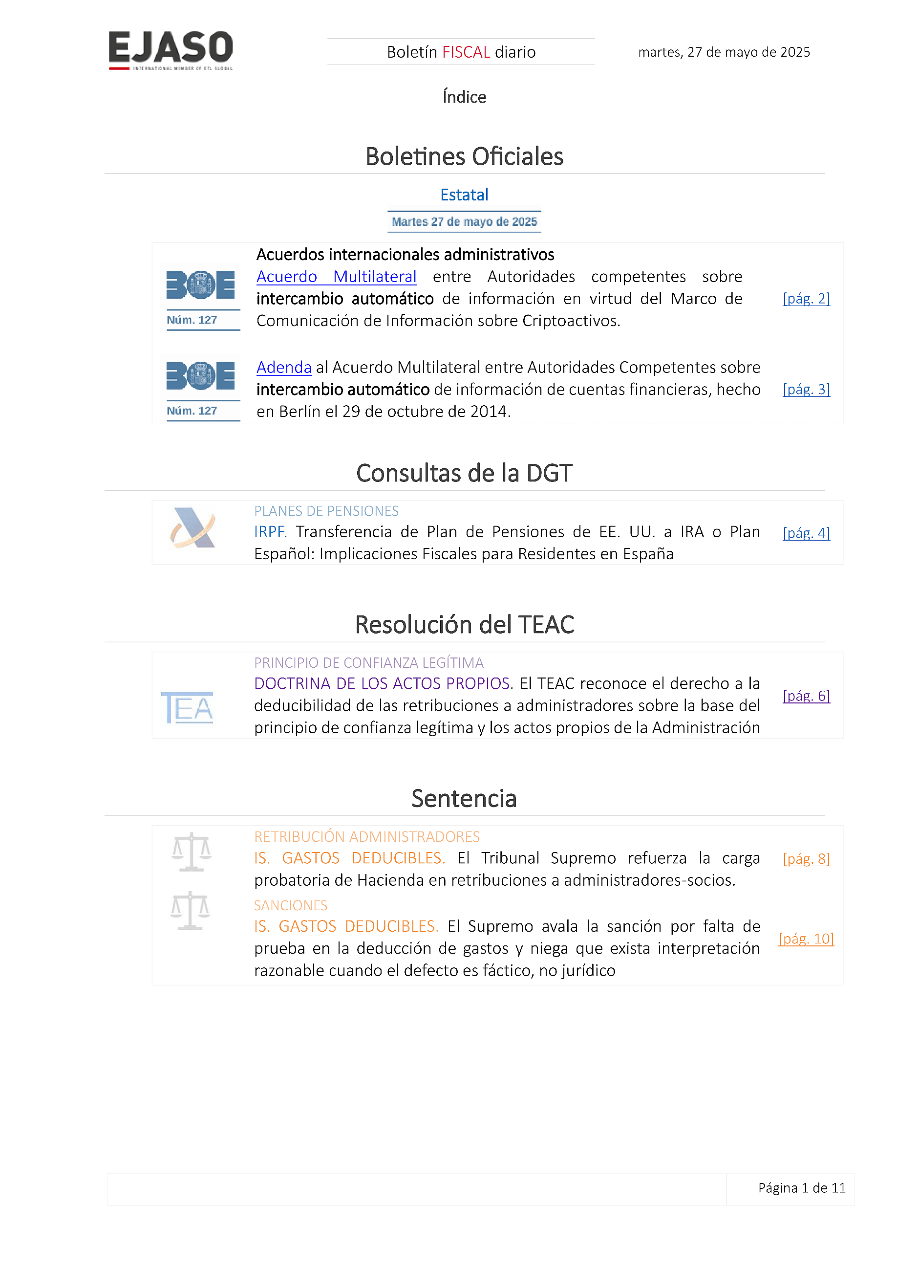 Boletín fiscal 27/05/2025