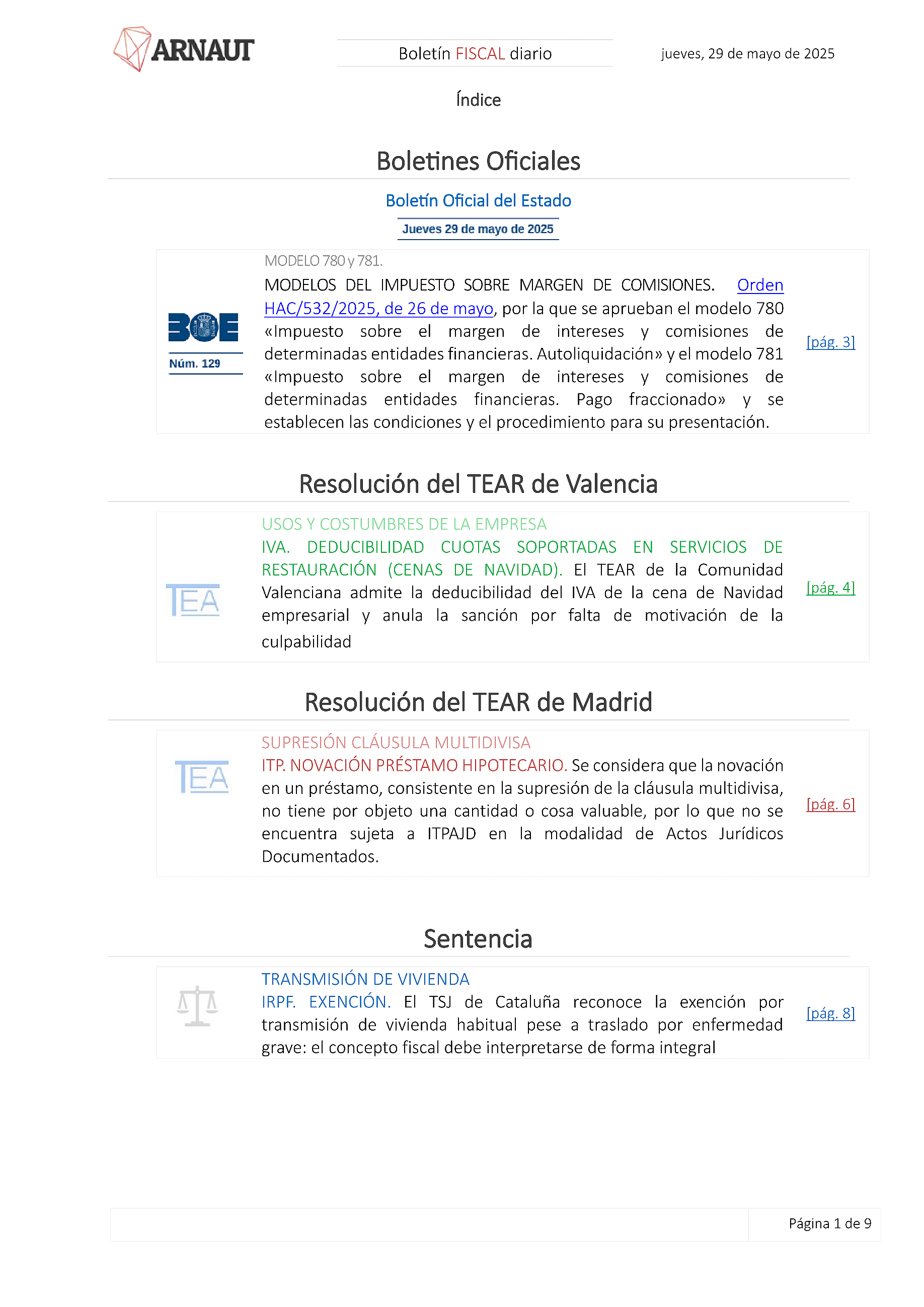 Boletín fiscal 29/05/2025
