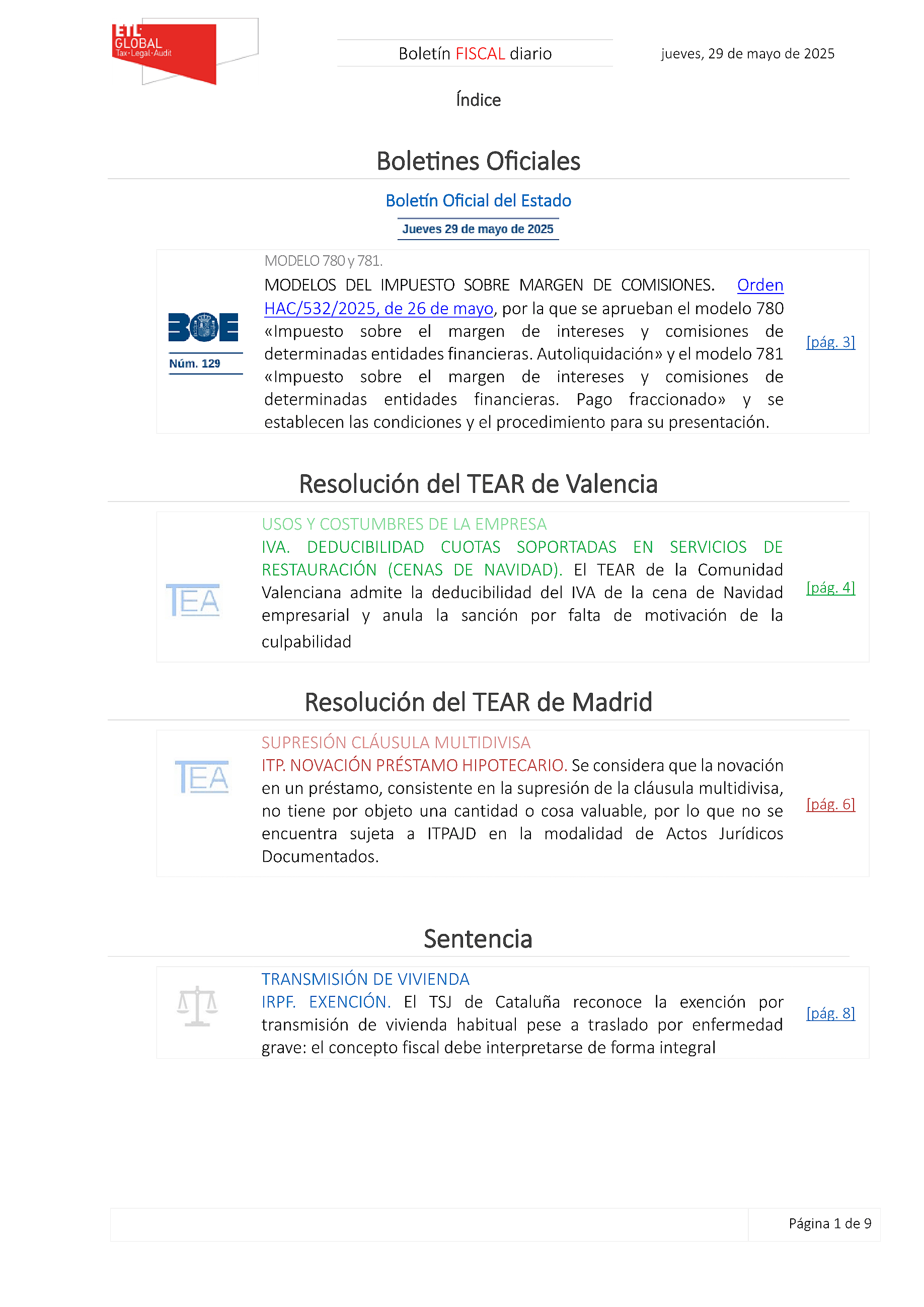 Boletín fiscal 29/05/2025