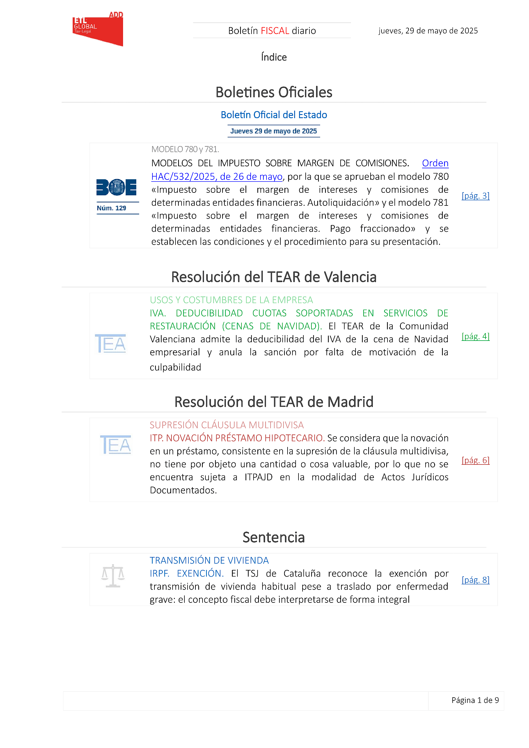 Boletín fiscal 29/05/2025