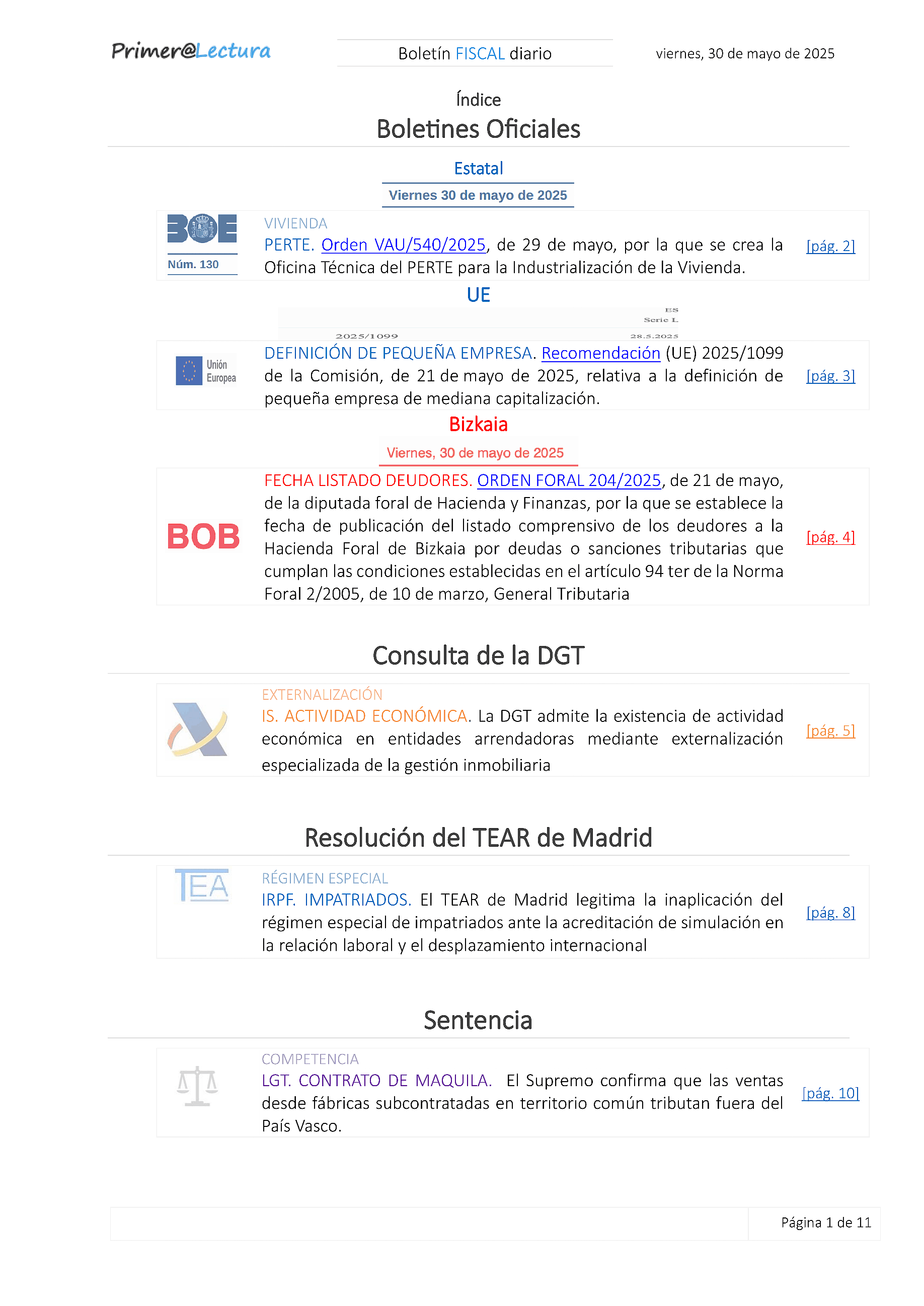 Boletín fiscal 30/05/2025