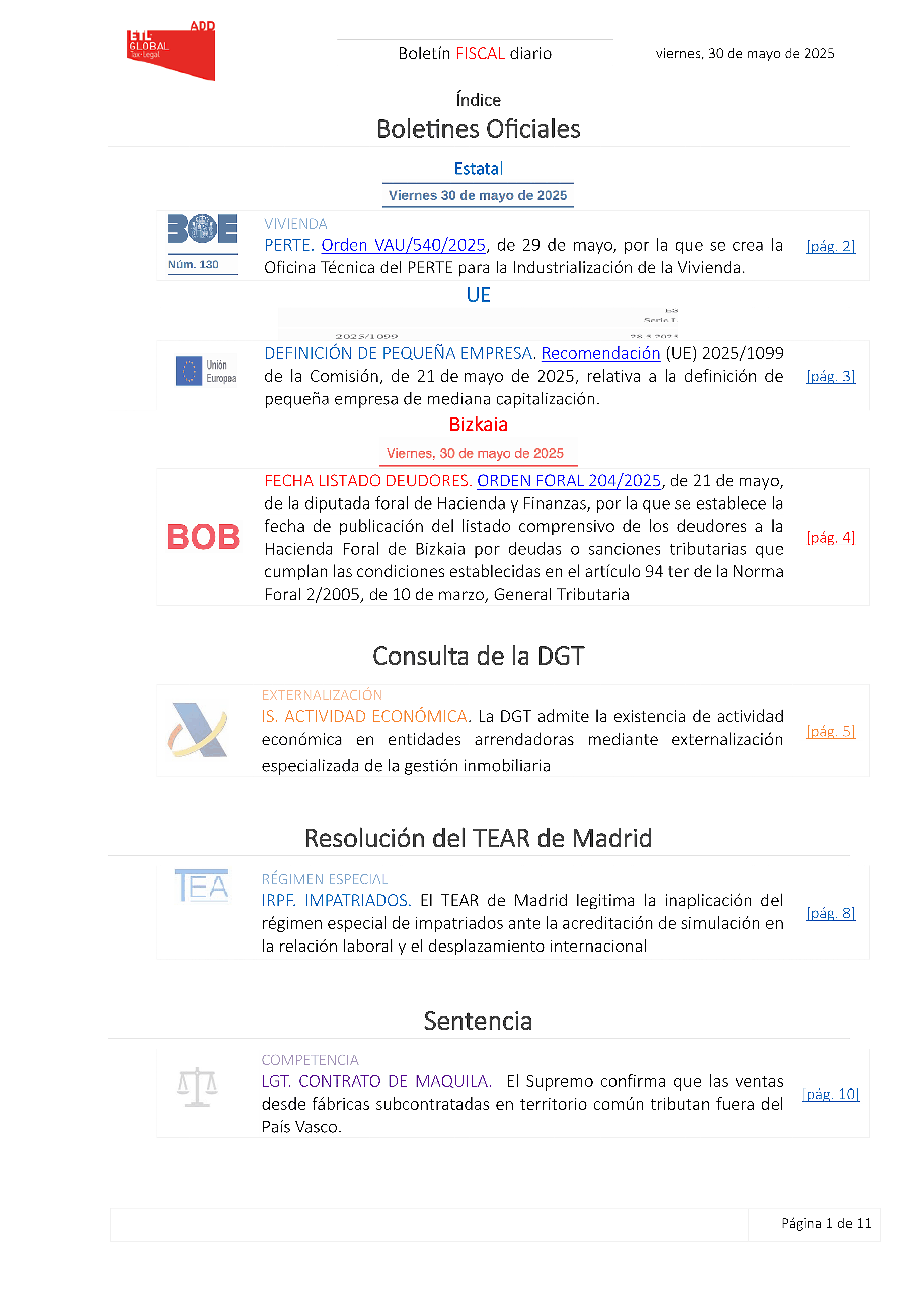 Boletín fiscal 30/05/2025