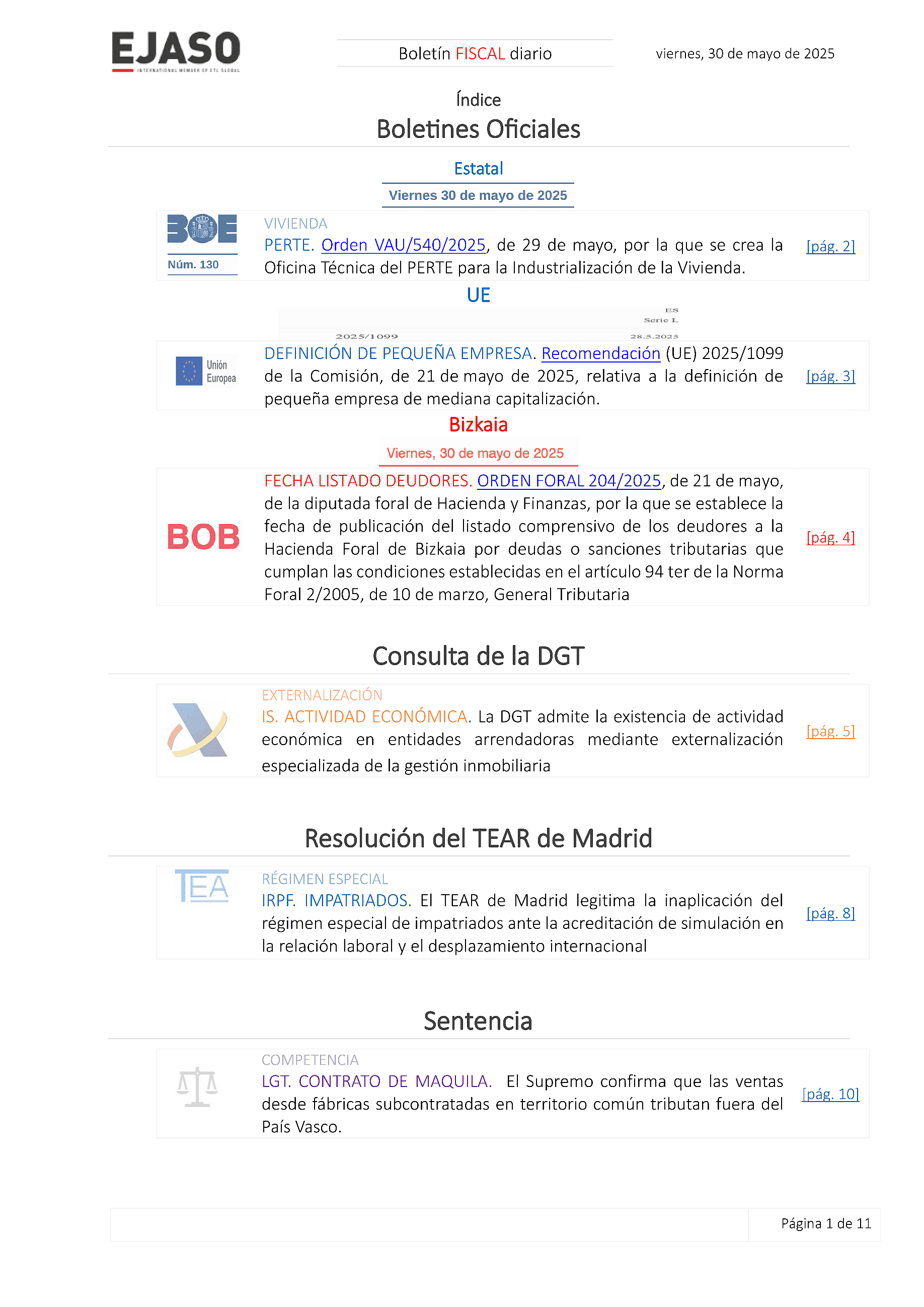 Boletín fiscal 30/05/2025