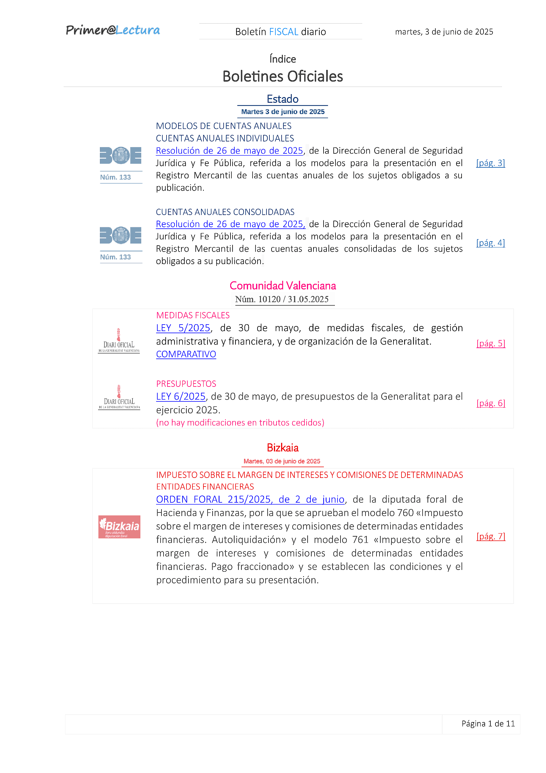 Boletín fiscal 03/06/2025