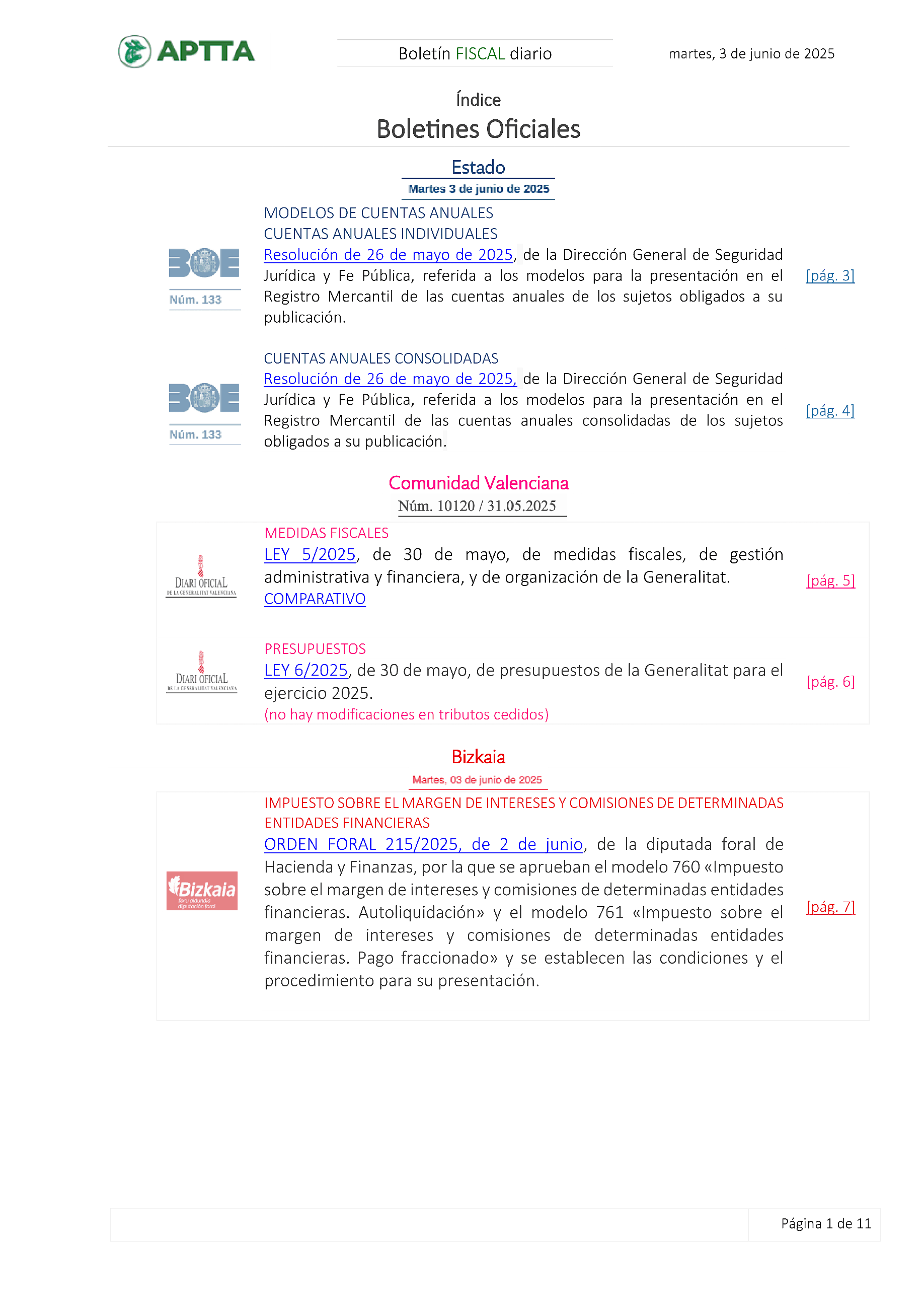 Boletín fiscal 03/06/2025