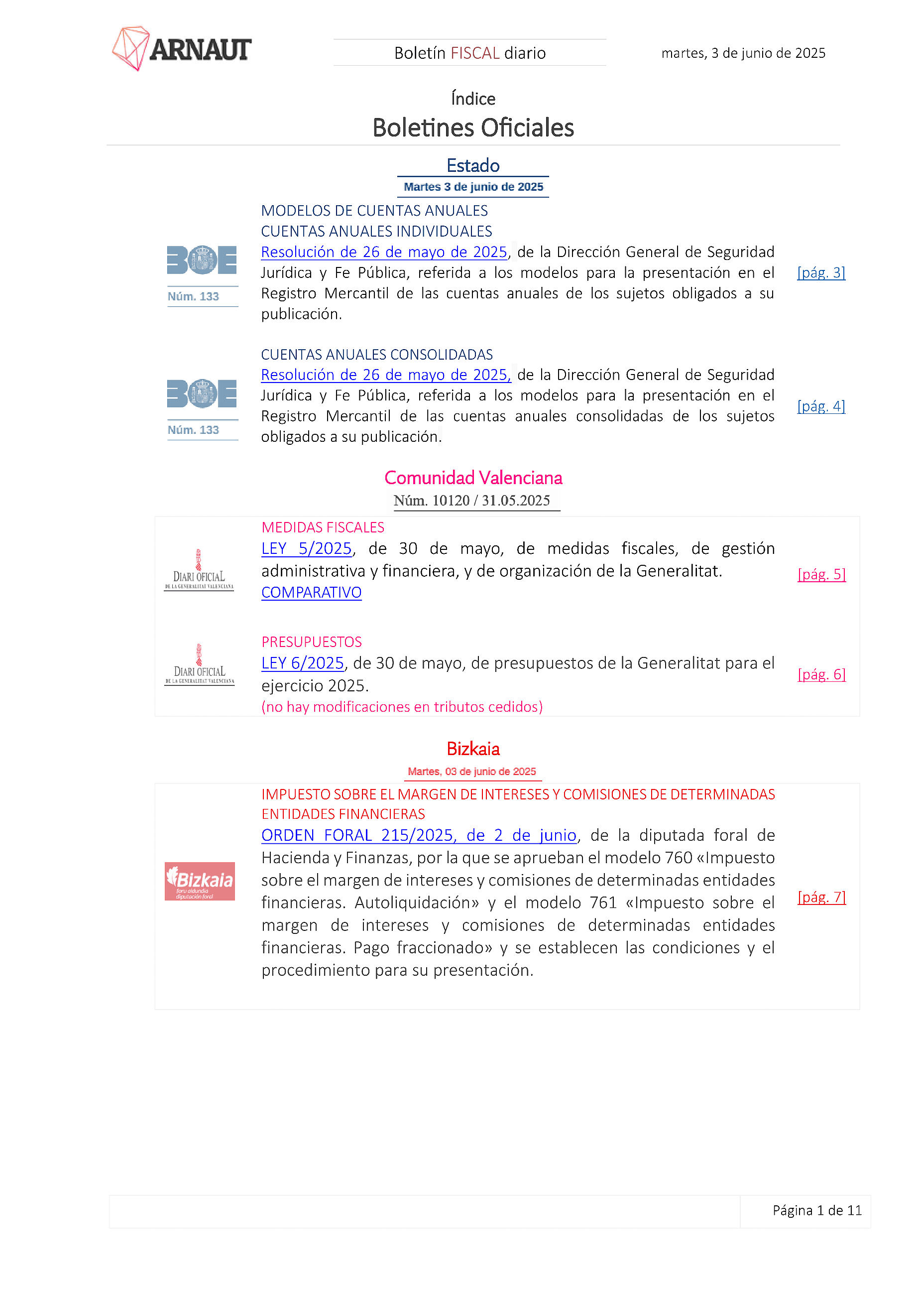Boletín fiscal 03/06/2025