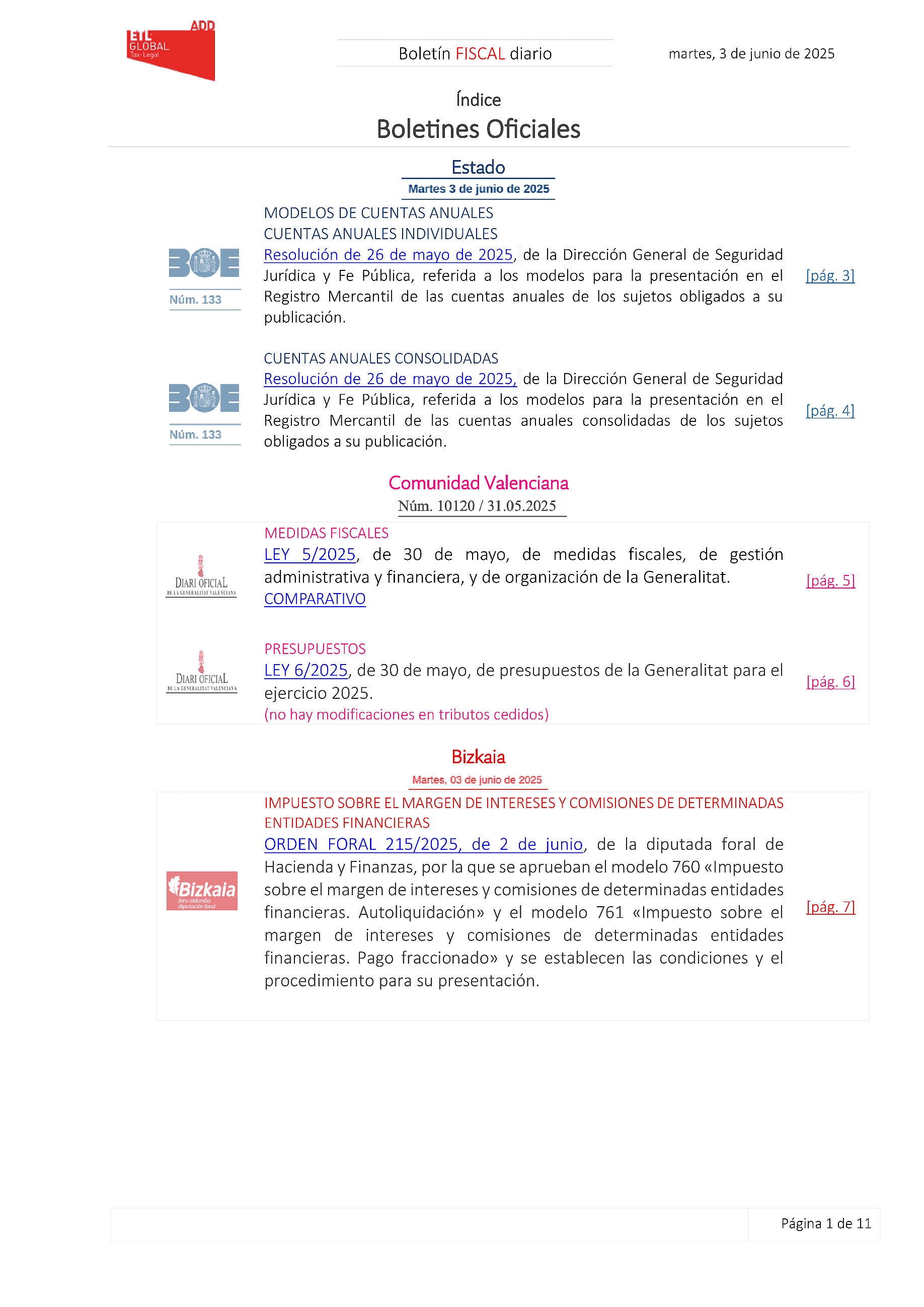 Boletín fiscal 03/06/2025