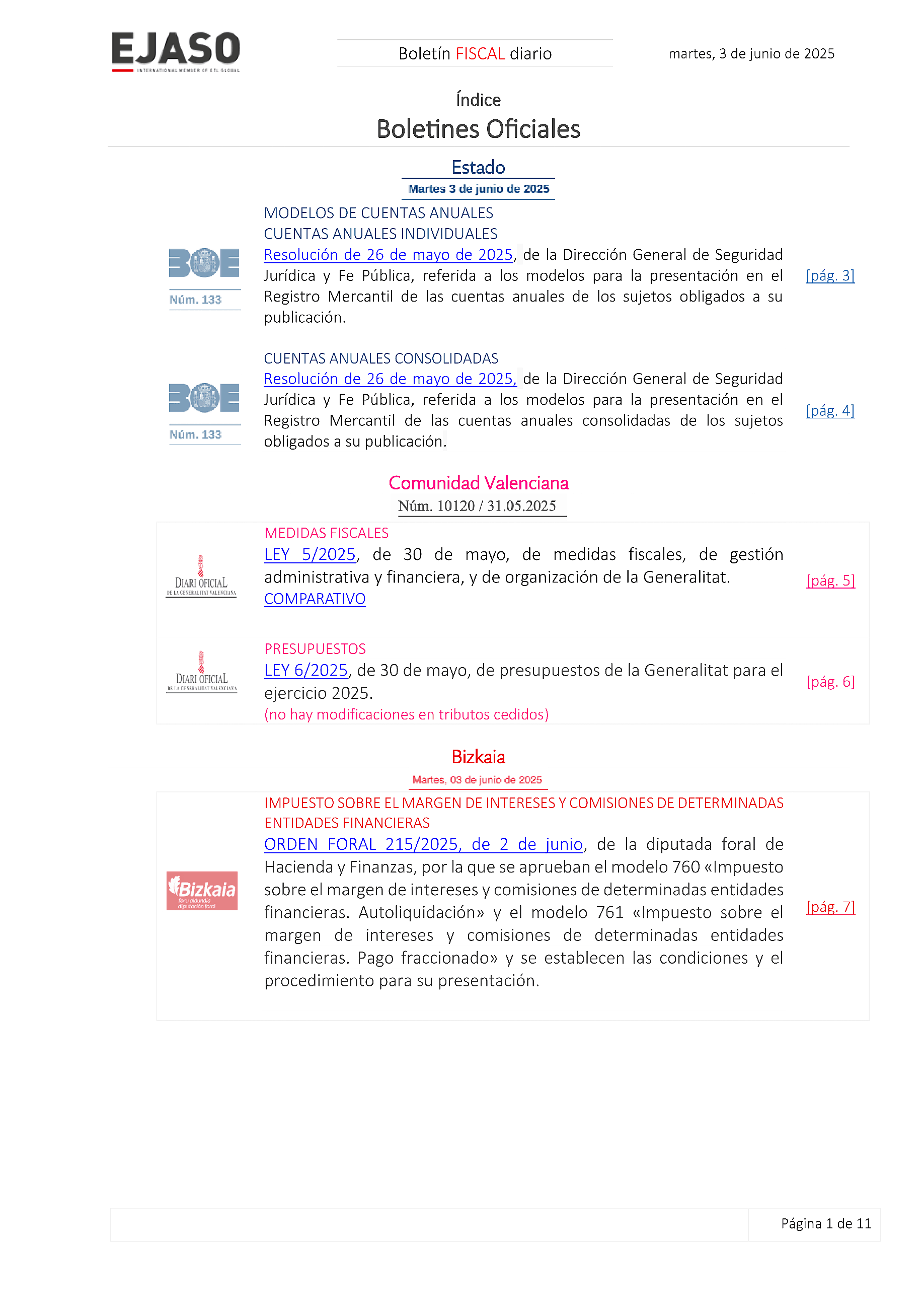 Boletín fiscal 03/06/2025