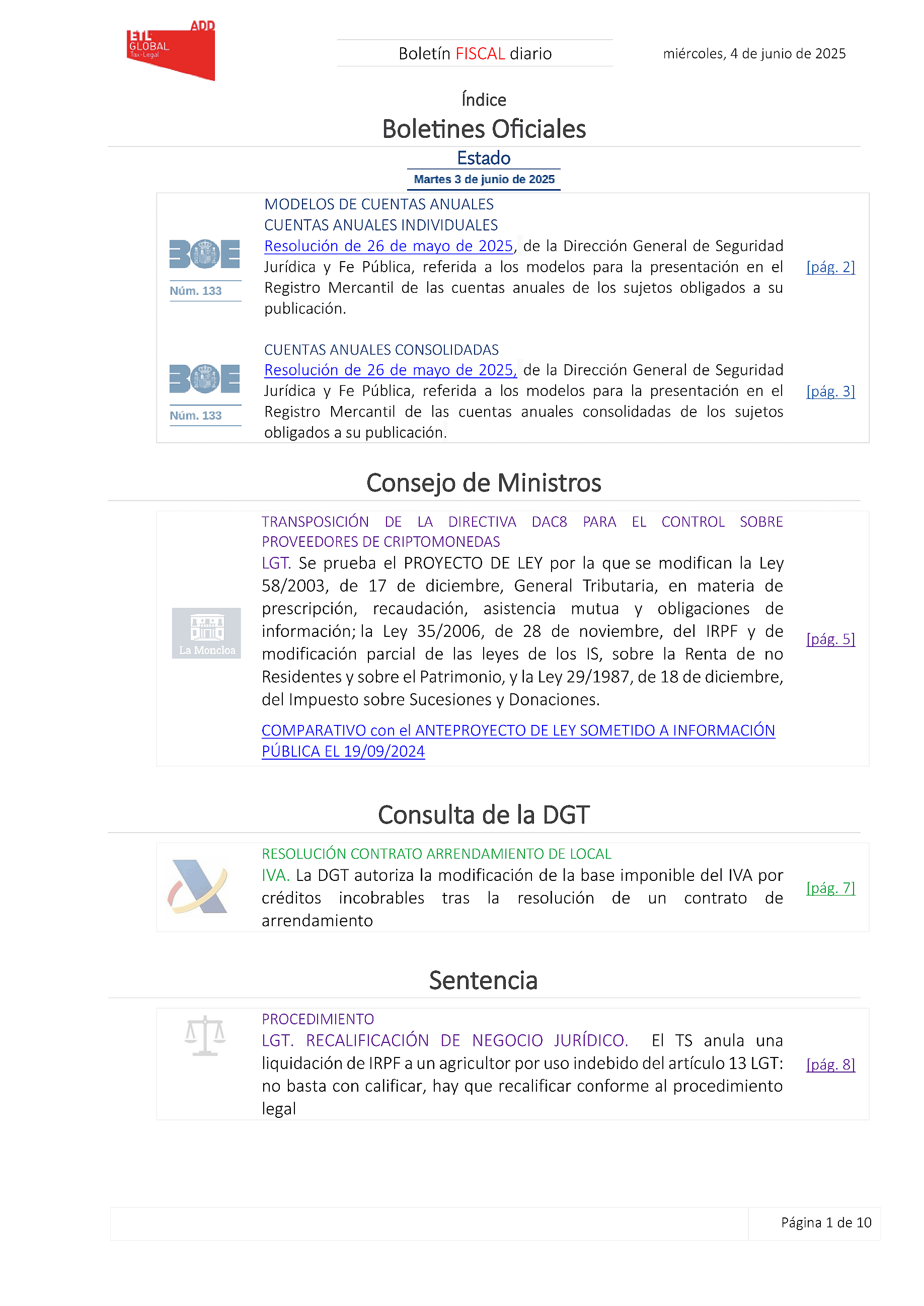 Boletín fiscal 04/06/2025