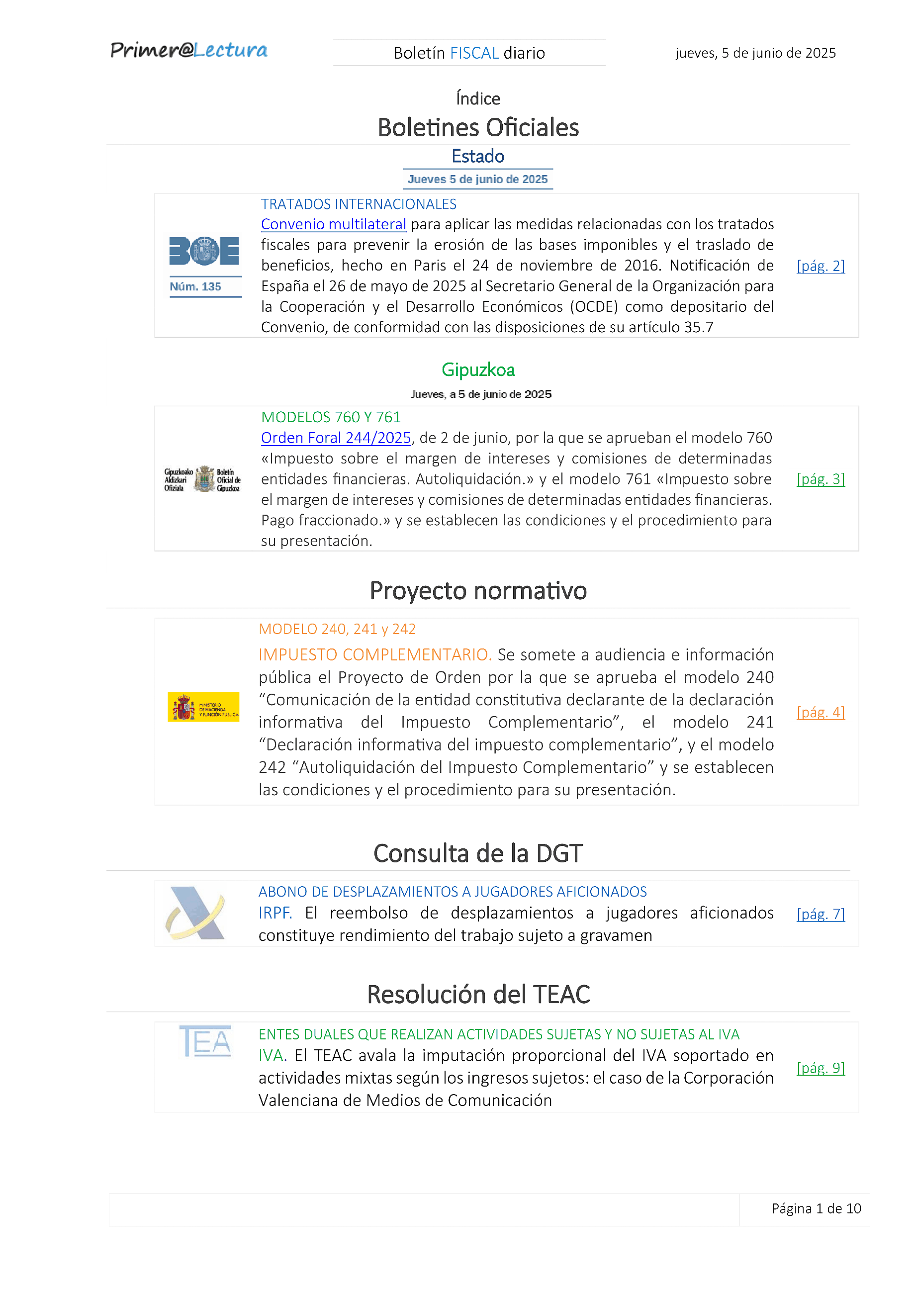 Boletín fiscal 05/06/2025